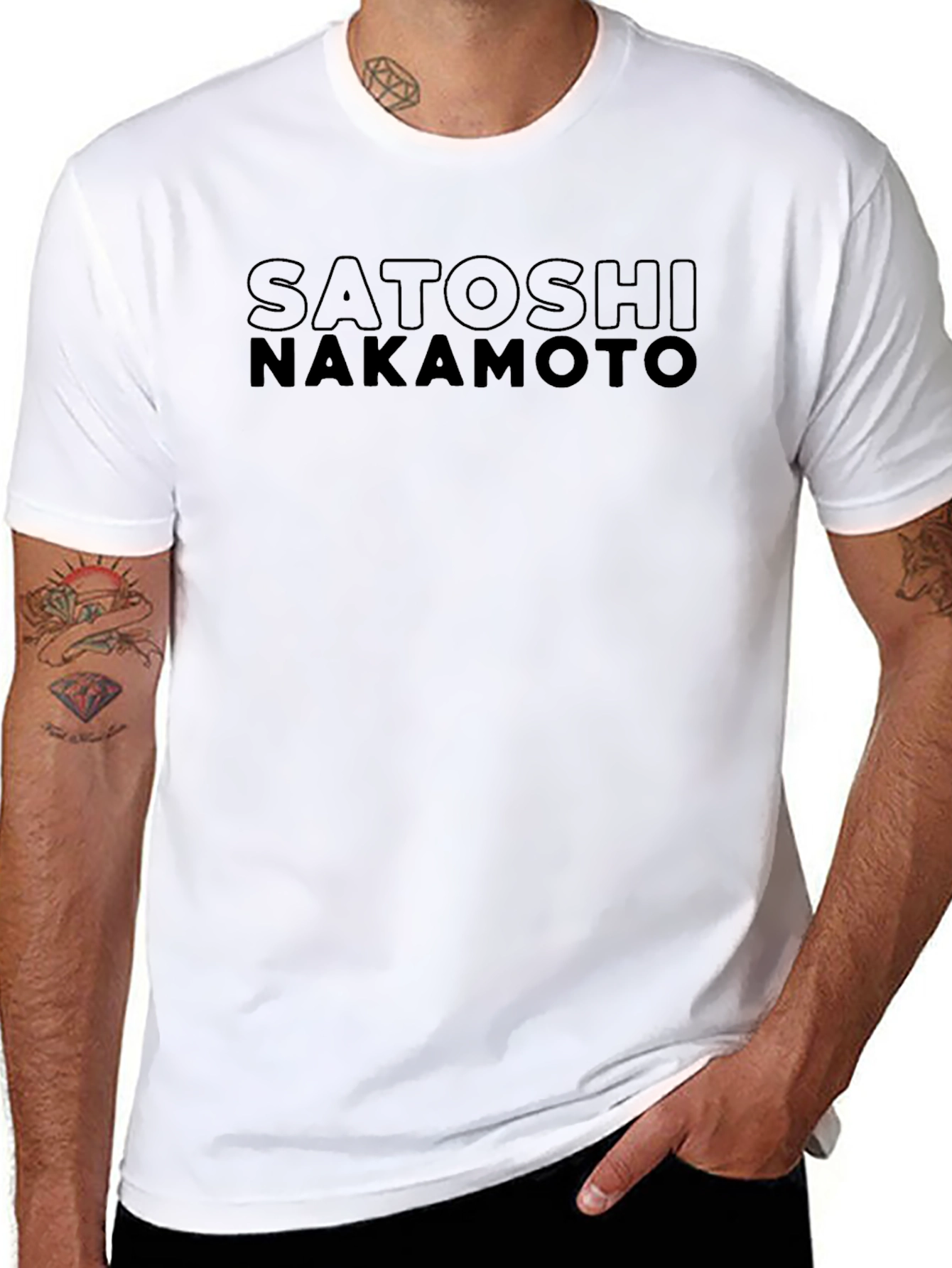 Satoshi Nakamoto Black Graphic Tee - Crypto Fan Apparel