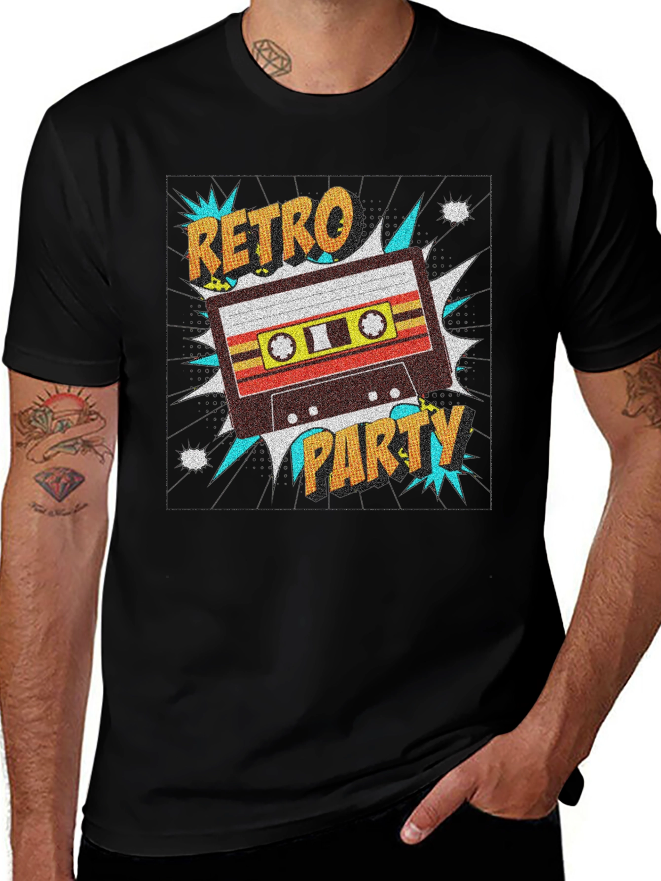 Retro Party Cassette Tape Graphic T-Shirt