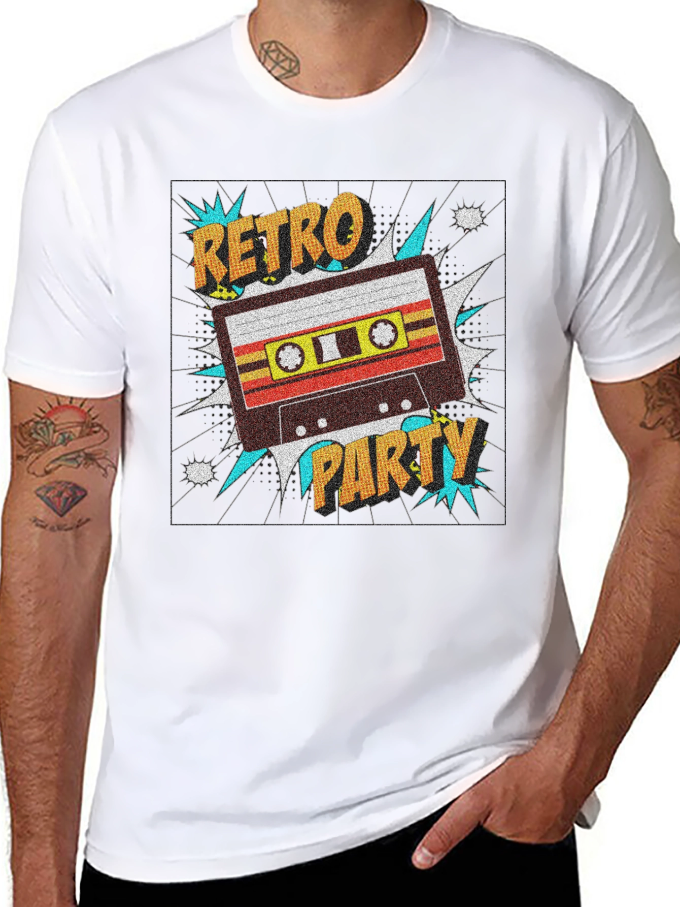 Retro Party Cassette Tape Graphic T-Shirt