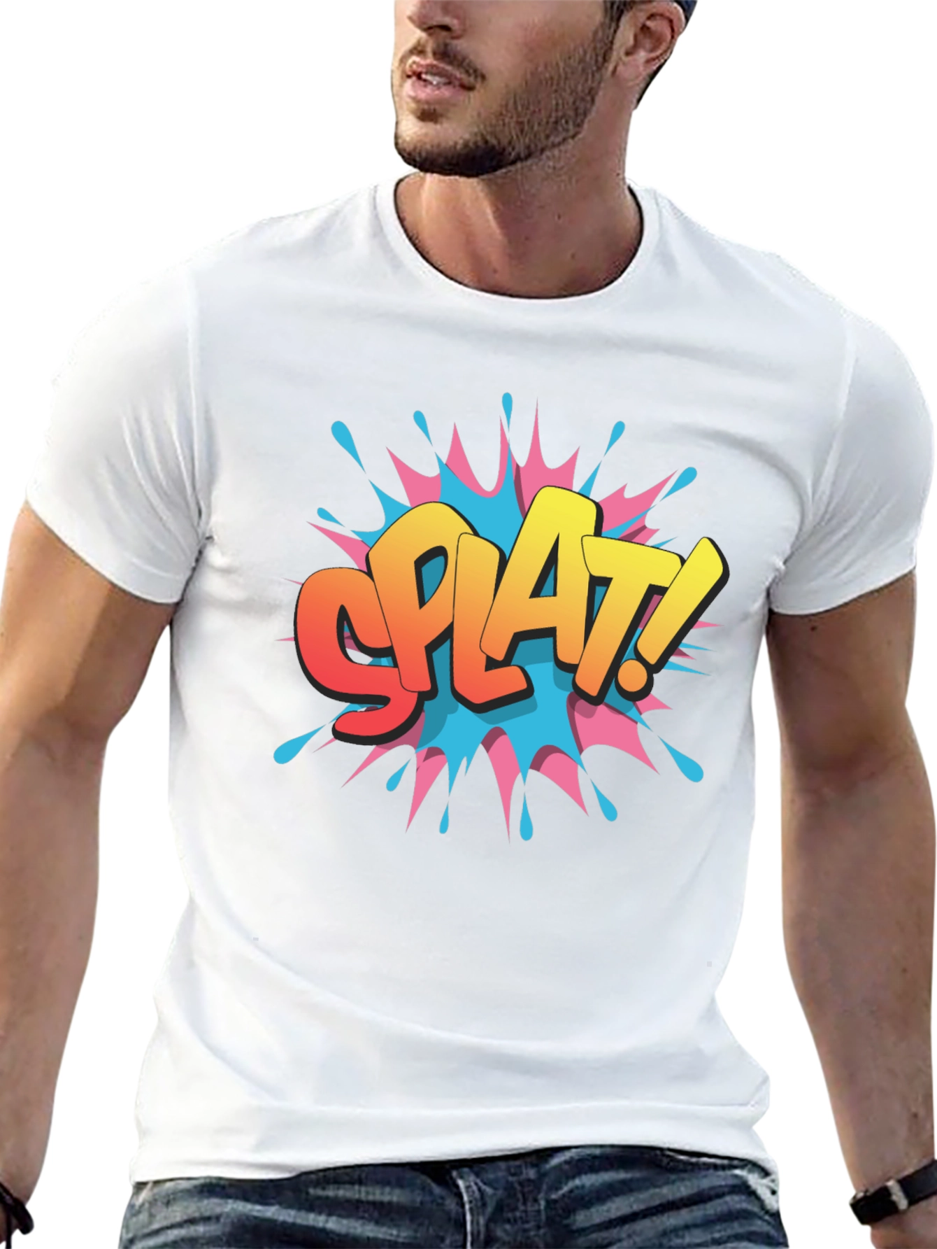 SPLAT! Graphic Print Black T-Shirt