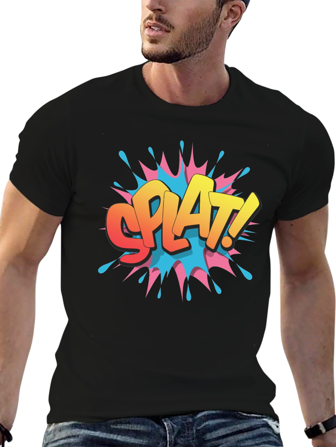 SPLAT! Graphic Print Black T-Shirt