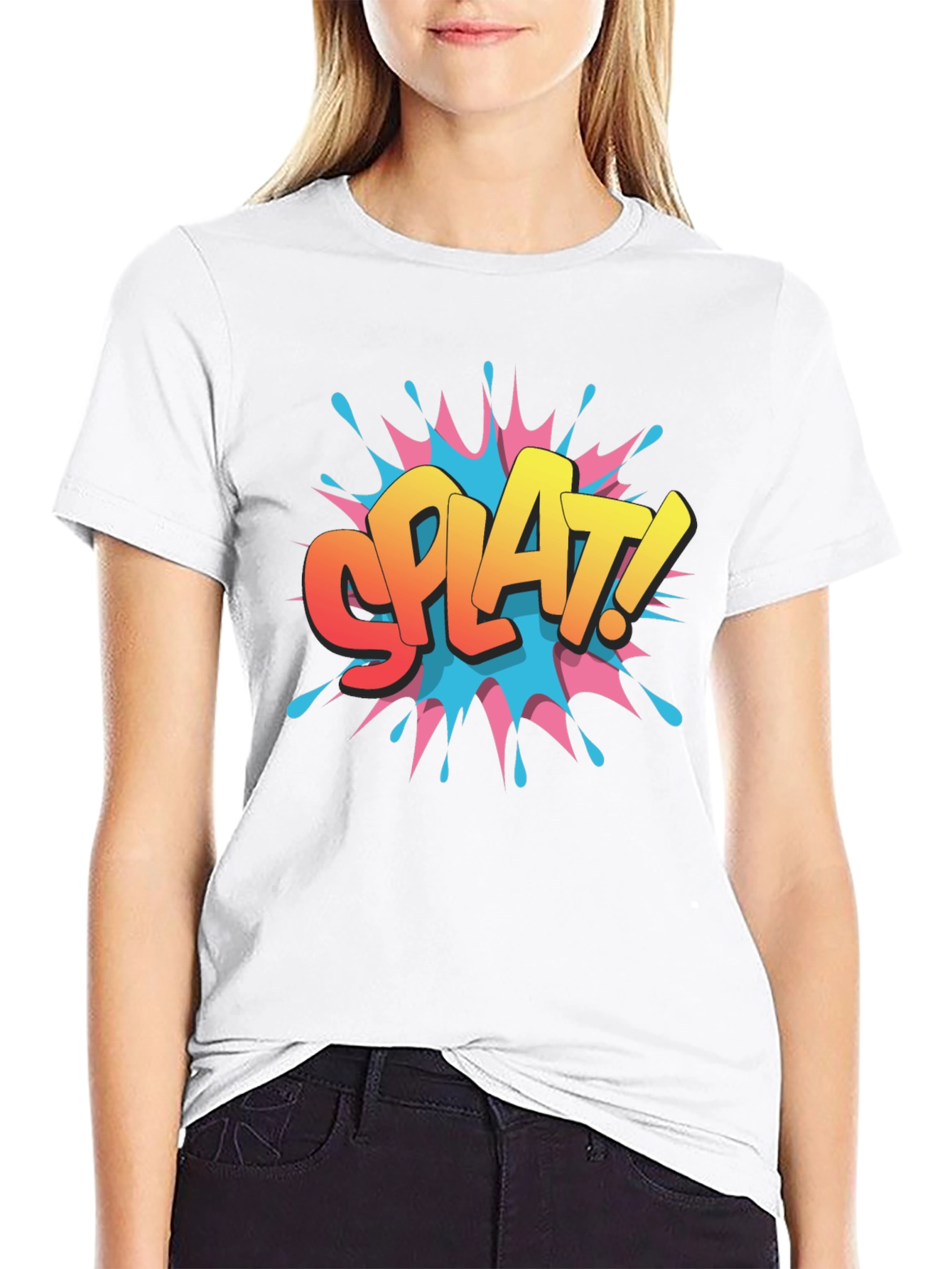 SPLAT! Graphic Print Black T-Shirt