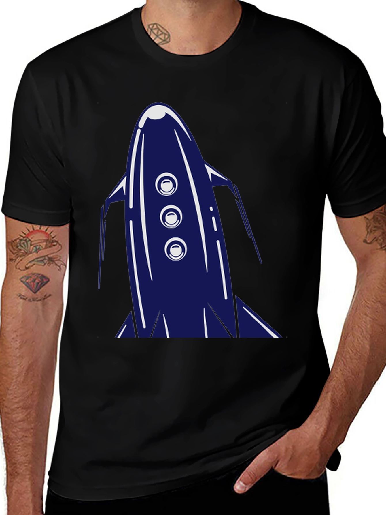 Retro Rocket Graphic Tee - Cool Space T-Shirt