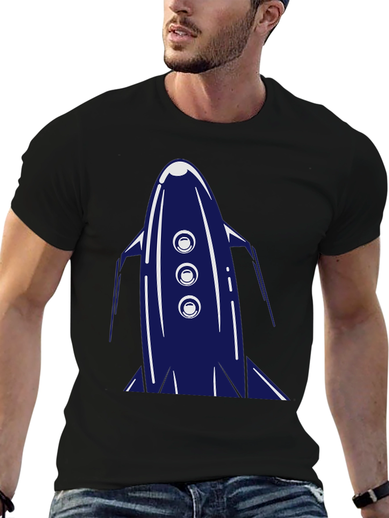 Retro Rocket Graphic Tee - Cool Space T-Shirt
