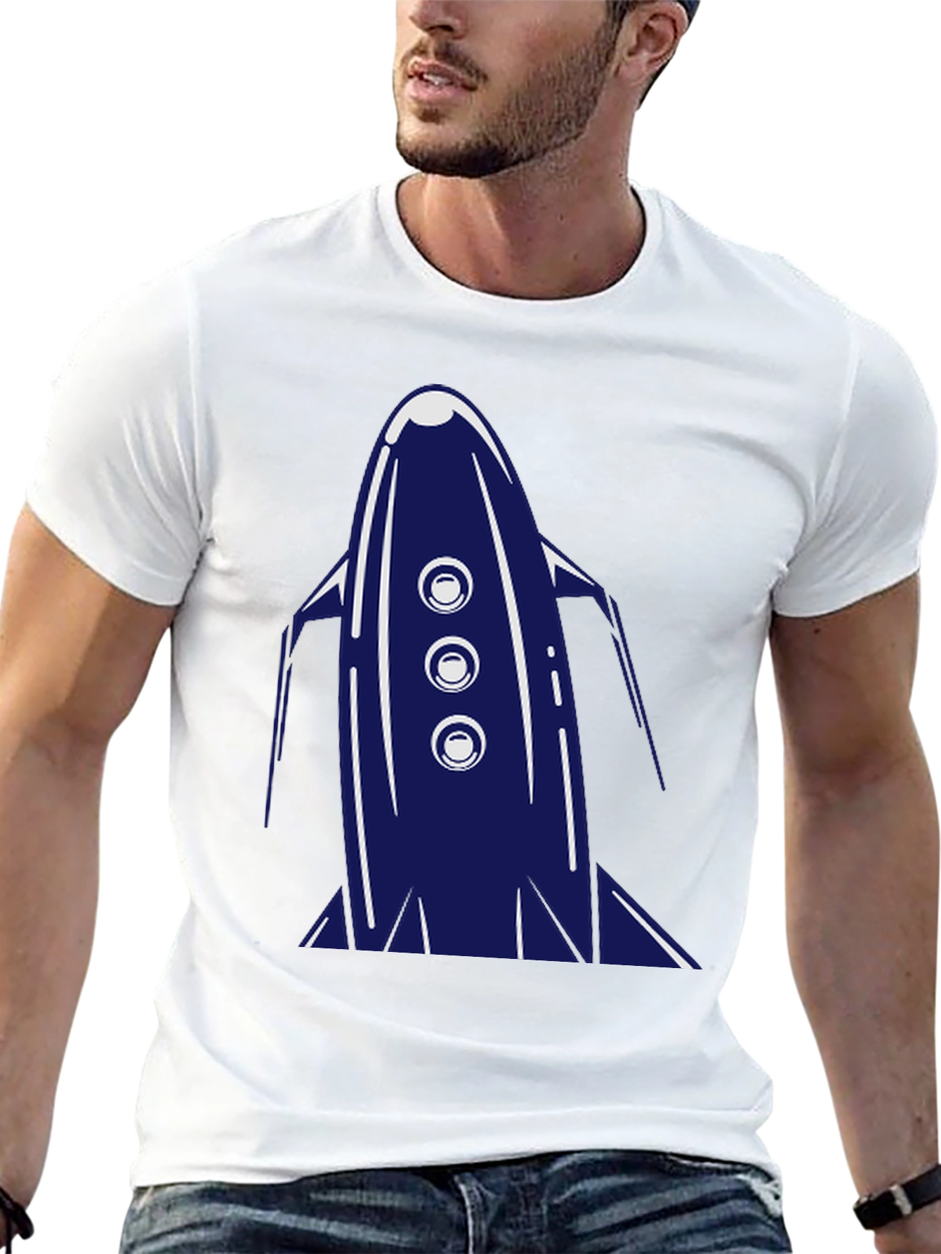 Retro Rocket Graphic Tee - Cool Space T-Shirt