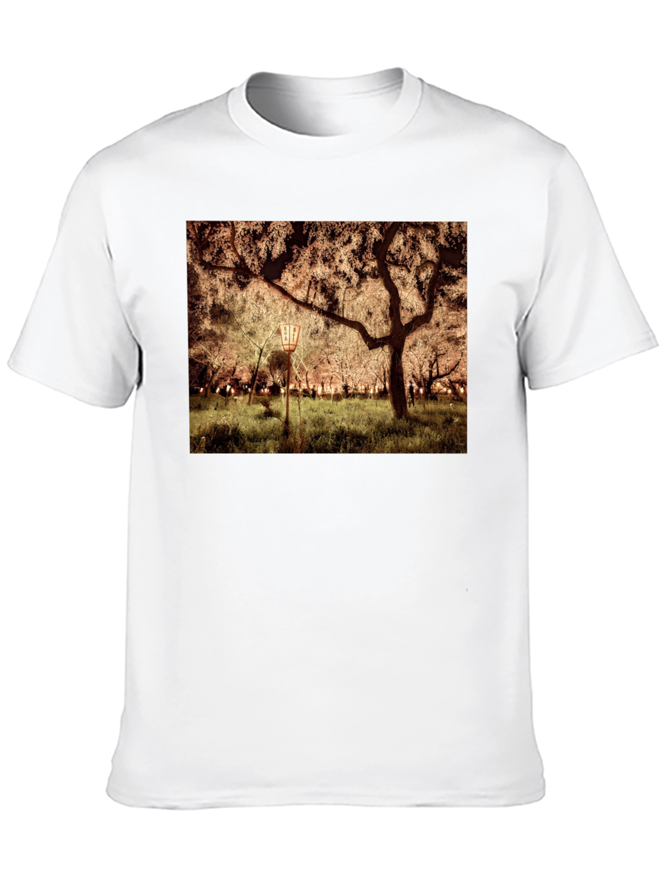 Night Sakura T-Shirt: Illuminated Cherry Blossom Tee