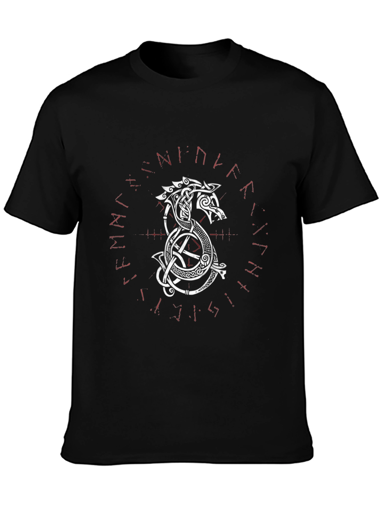 Viking Dragon Graphic Tee - Black