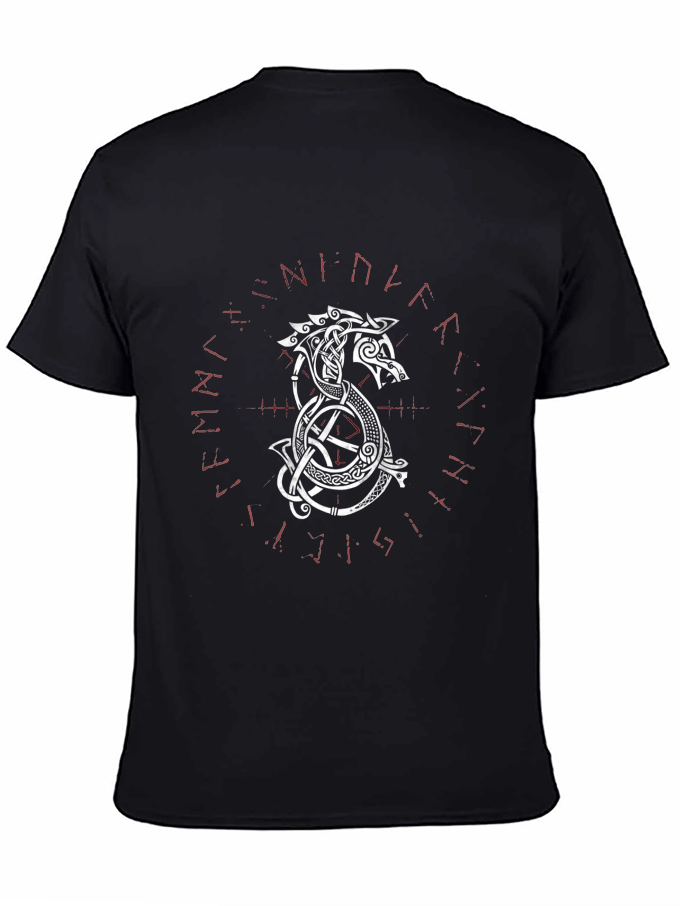 Viking Dragon Graphic Tee - Black