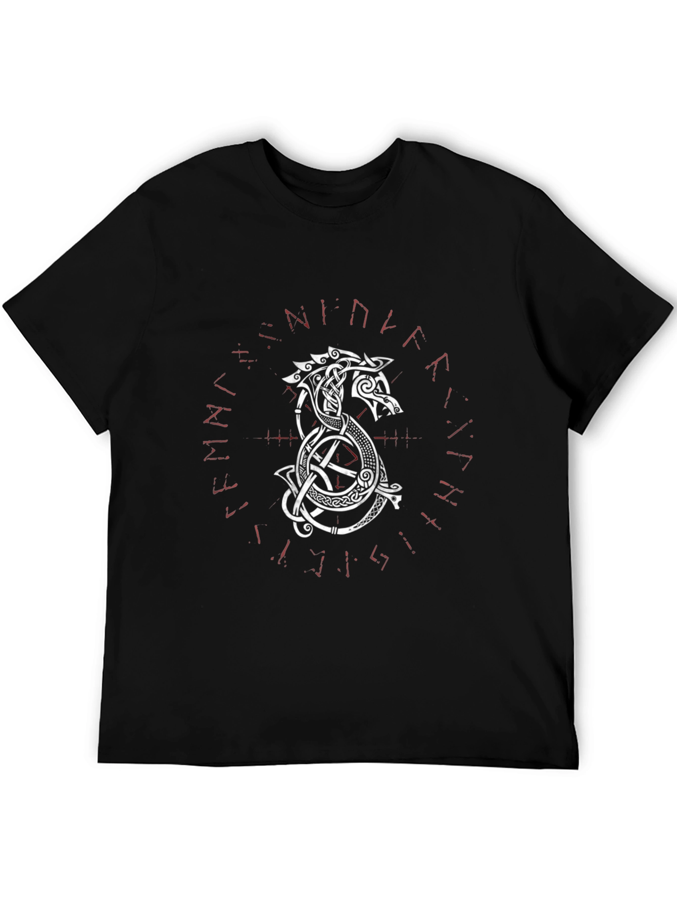 Viking Dragon Graphic Tee - Black