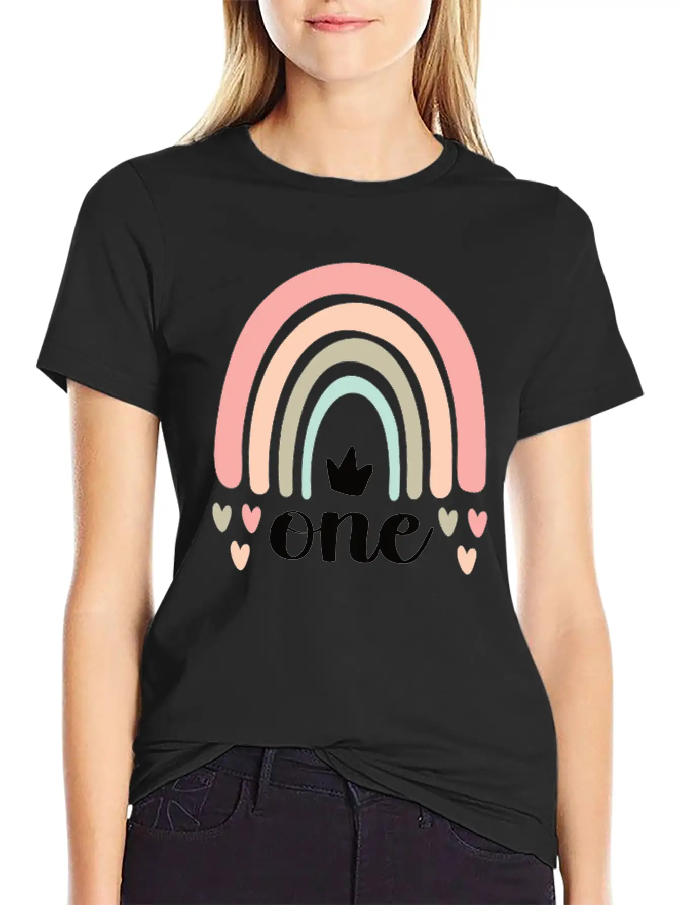 1st Birthday Boho Rainbow Party Kids 1 Year Old Unisex Casual T-Shirt – Clean Design For Daily Comfort