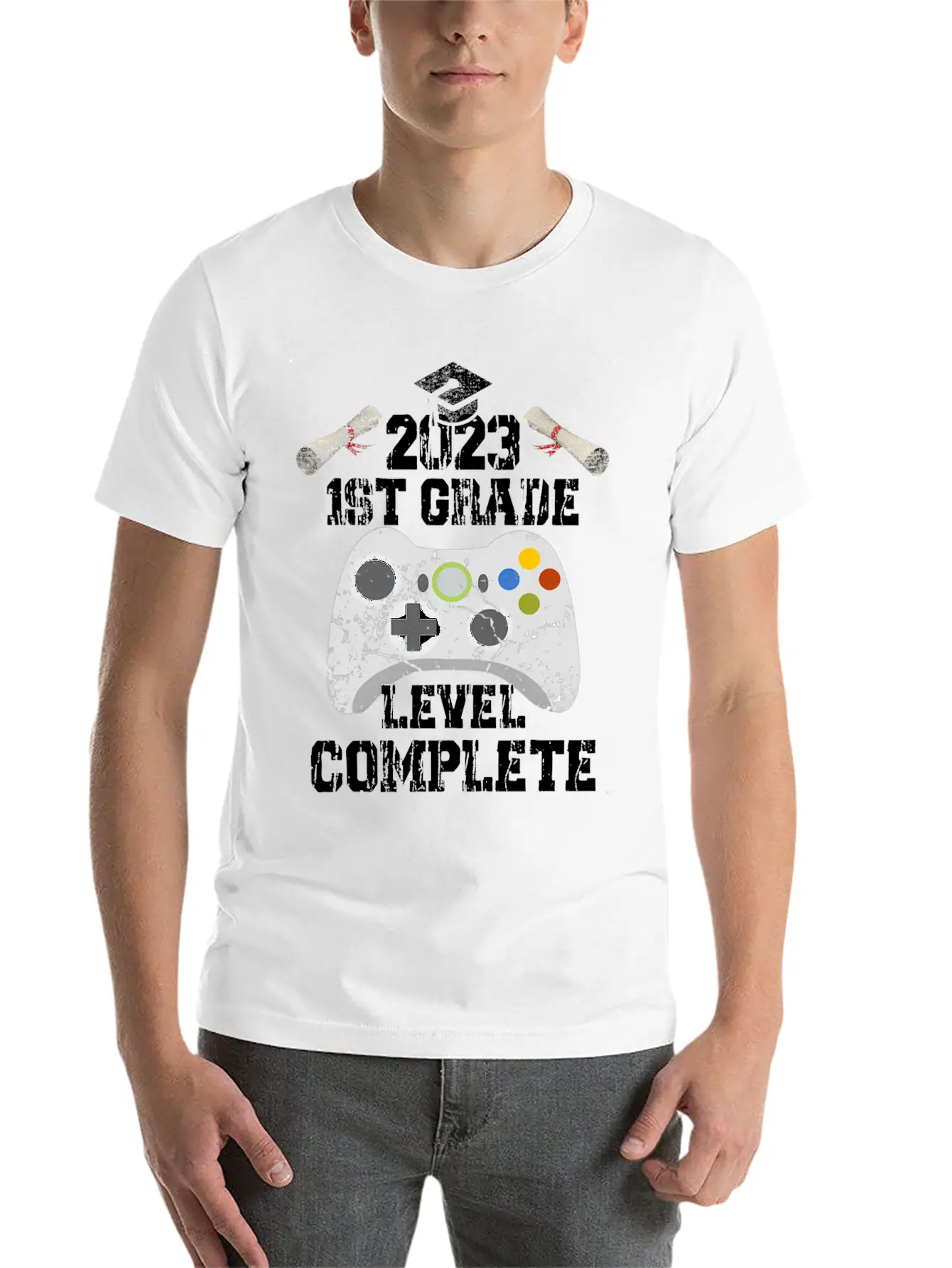 1Th Grade Level Complete Game Graduation 2023 Lightweight Cotton T-Shirt – Daily Comfort Graphic Shirt