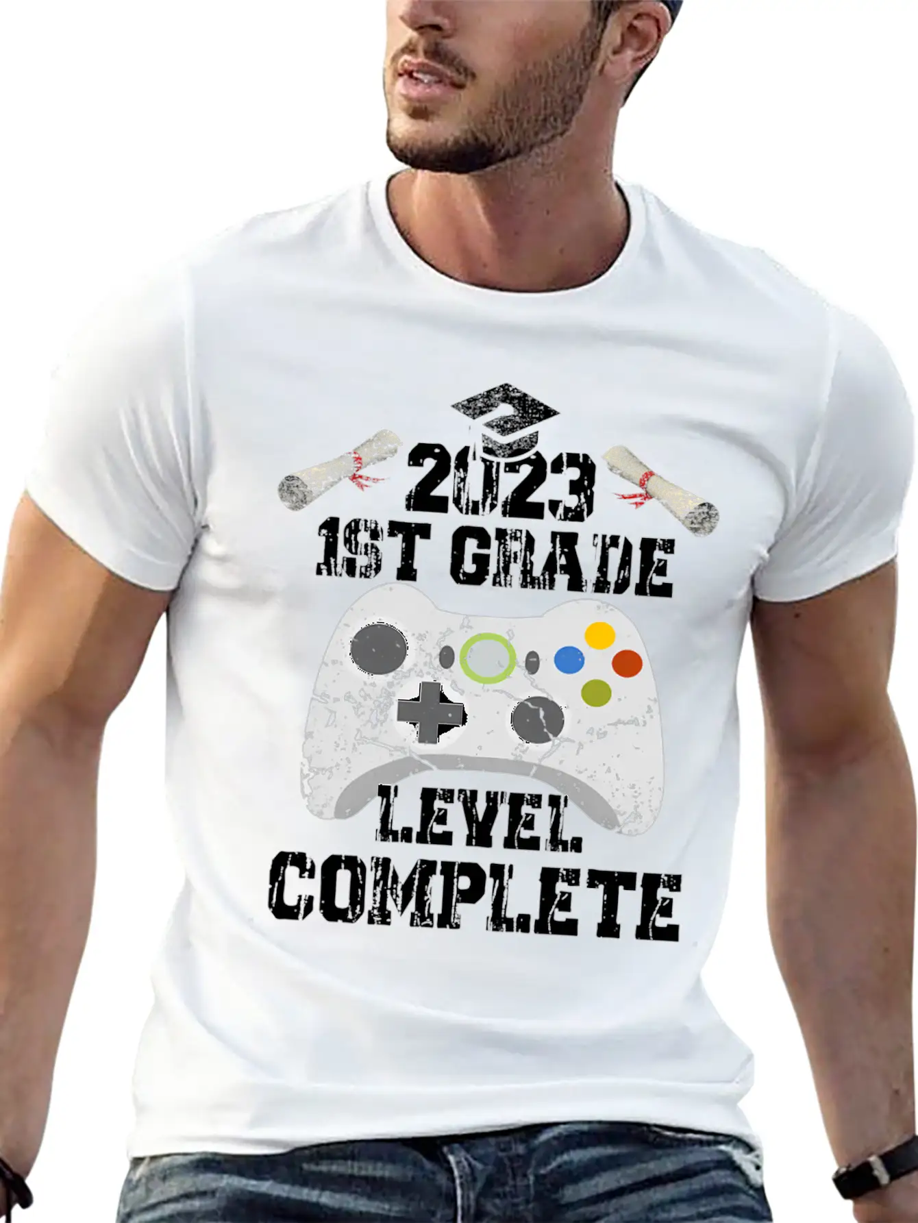 1Th Grade Level Complete Game Graduation 2023 Lightweight Cotton T-Shirt – Daily Comfort Graphic Shirt