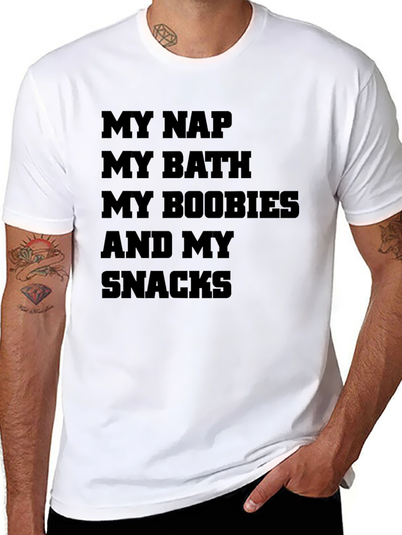My Nap Bath Boobies and Snacks Graphic Tee