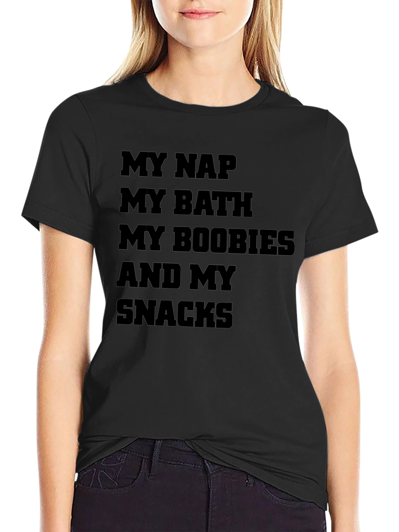 My Nap Bath Boobies and Snacks Graphic Tee