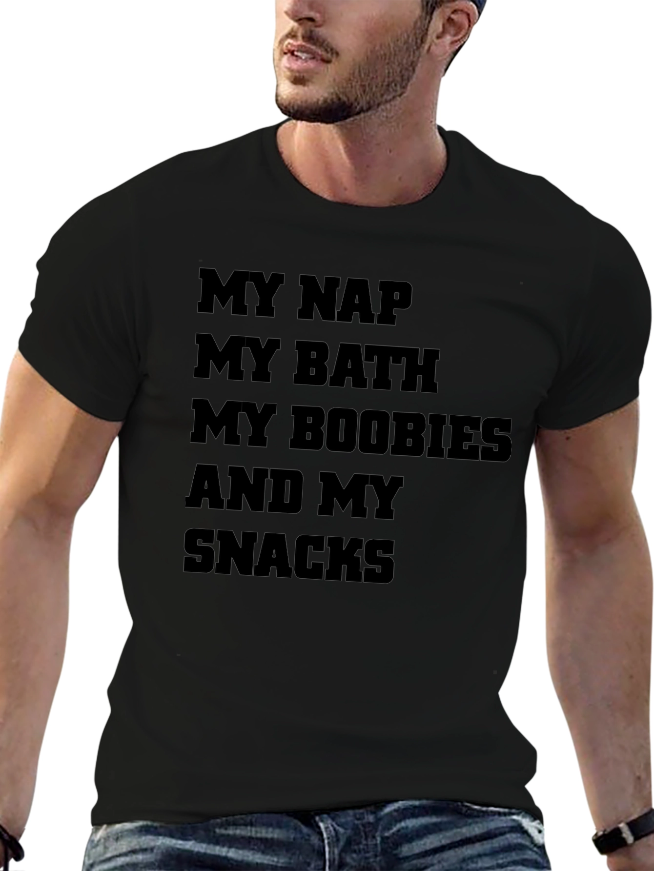 My Nap Bath Boobies and Snacks Graphic Tee