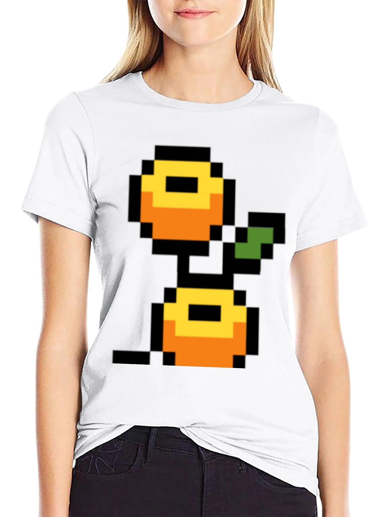 Retro 8-bit Fruit Graphic T-Shirt