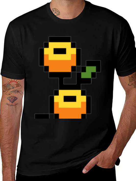 Retro 8-bit Fruit Graphic T-Shirt