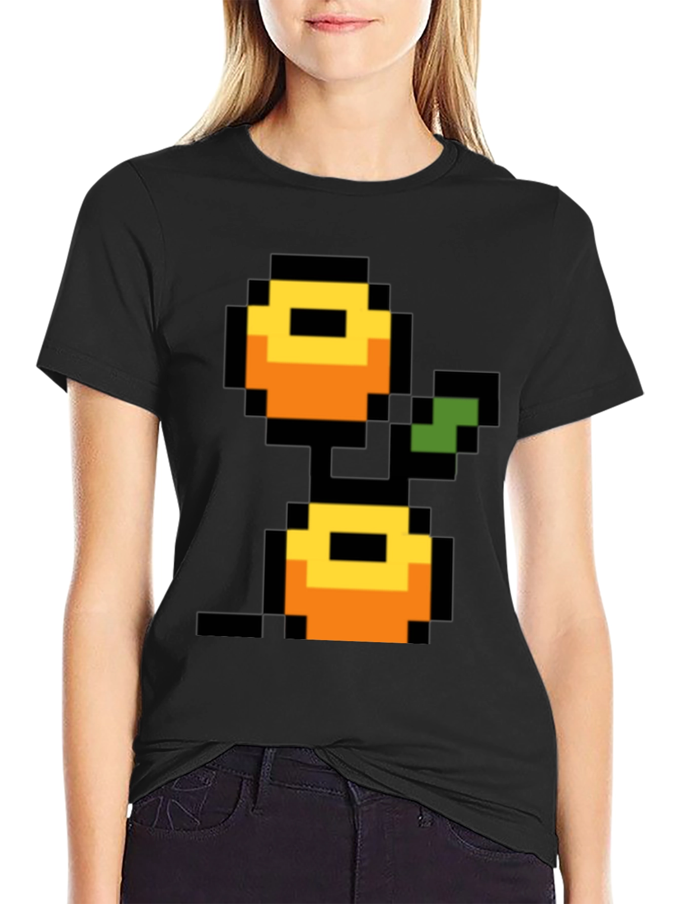 Retro 8-bit Fruit Graphic T-Shirt