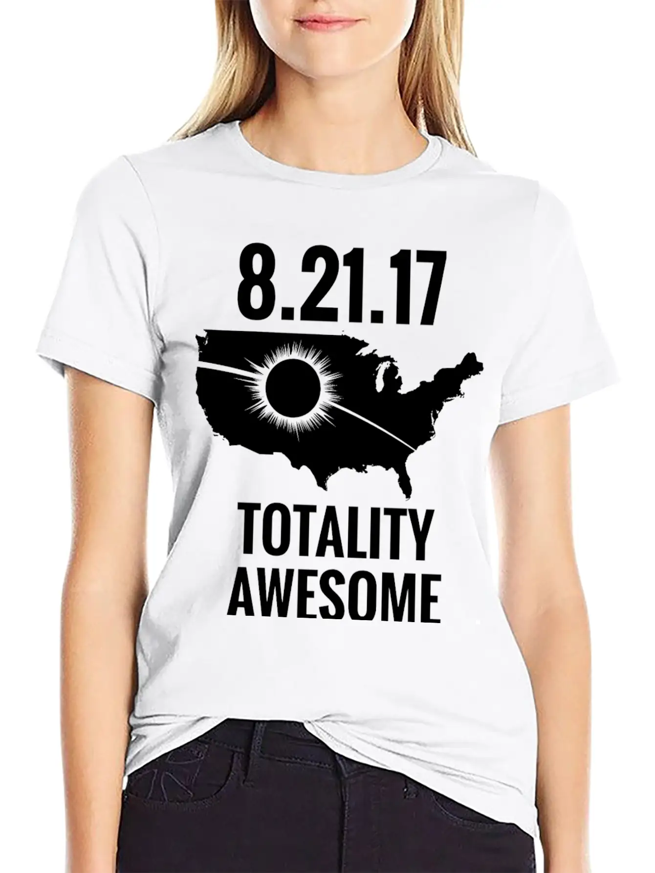 2017 Total Solar Eclipse – USA Totality Awesome Stylish Everyday T-Shirt – Unisex Basic Cotton Tee