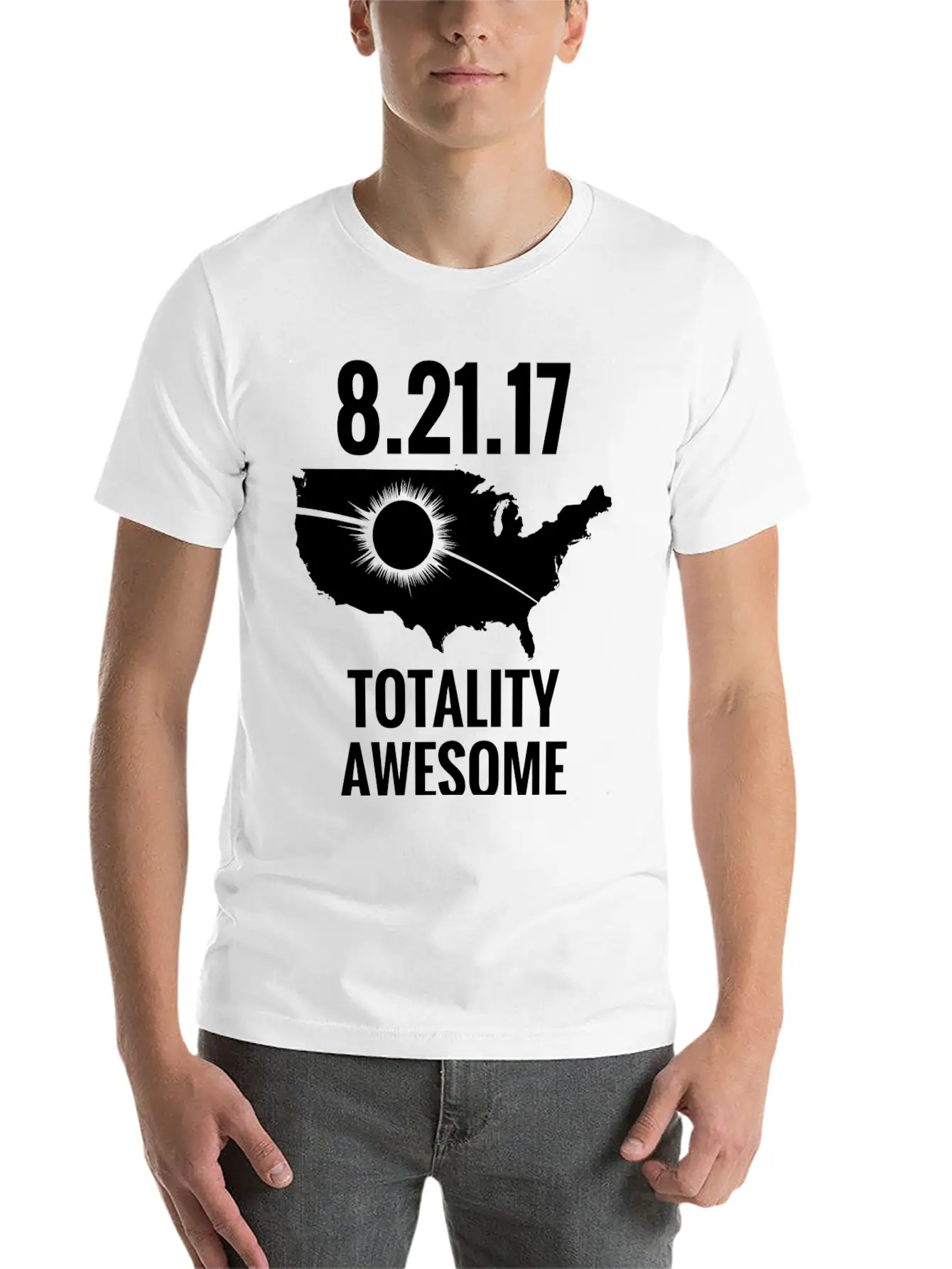 2017 Total Solar Eclipse – USA Totality Awesome Stylish Everyday T-Shirt – Unisex Basic Cotton Tee