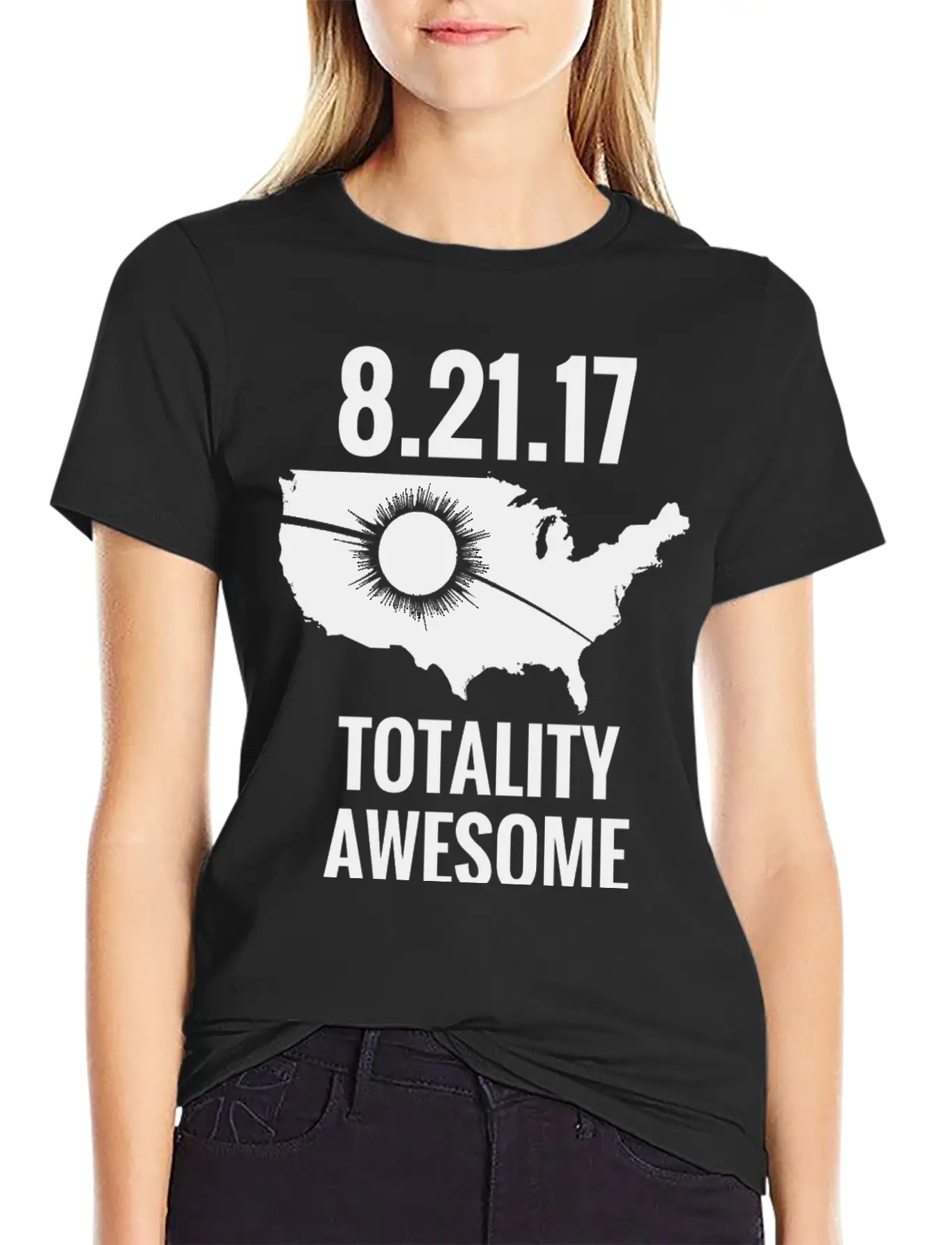 2017 Total Solar Eclipse – USA Totality Awesome Stylish Everyday T-Shirt – Unisex Basic Cotton Tee