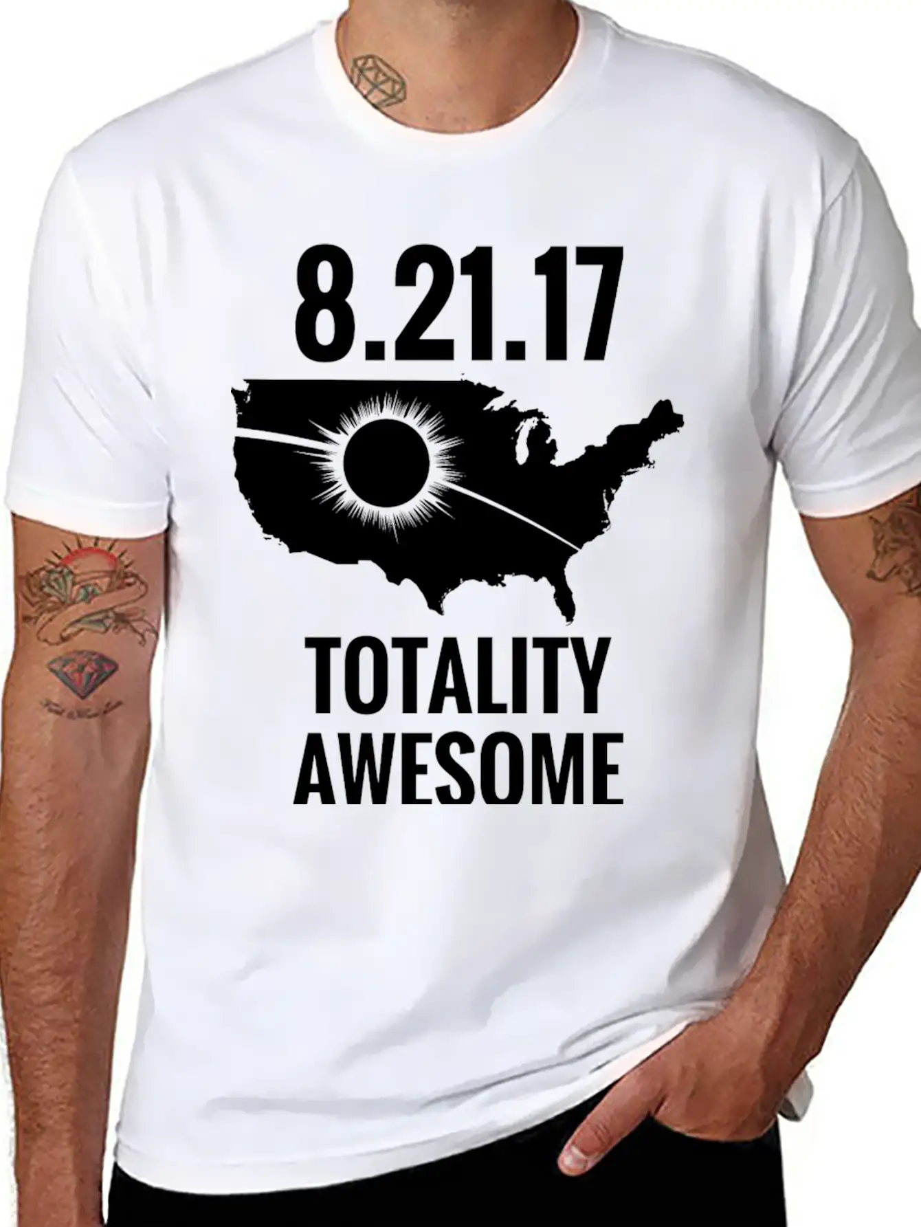 2017 Total Solar Eclipse – USA Totality Awesome Stylish Everyday T-Shirt – Unisex Basic Cotton Tee