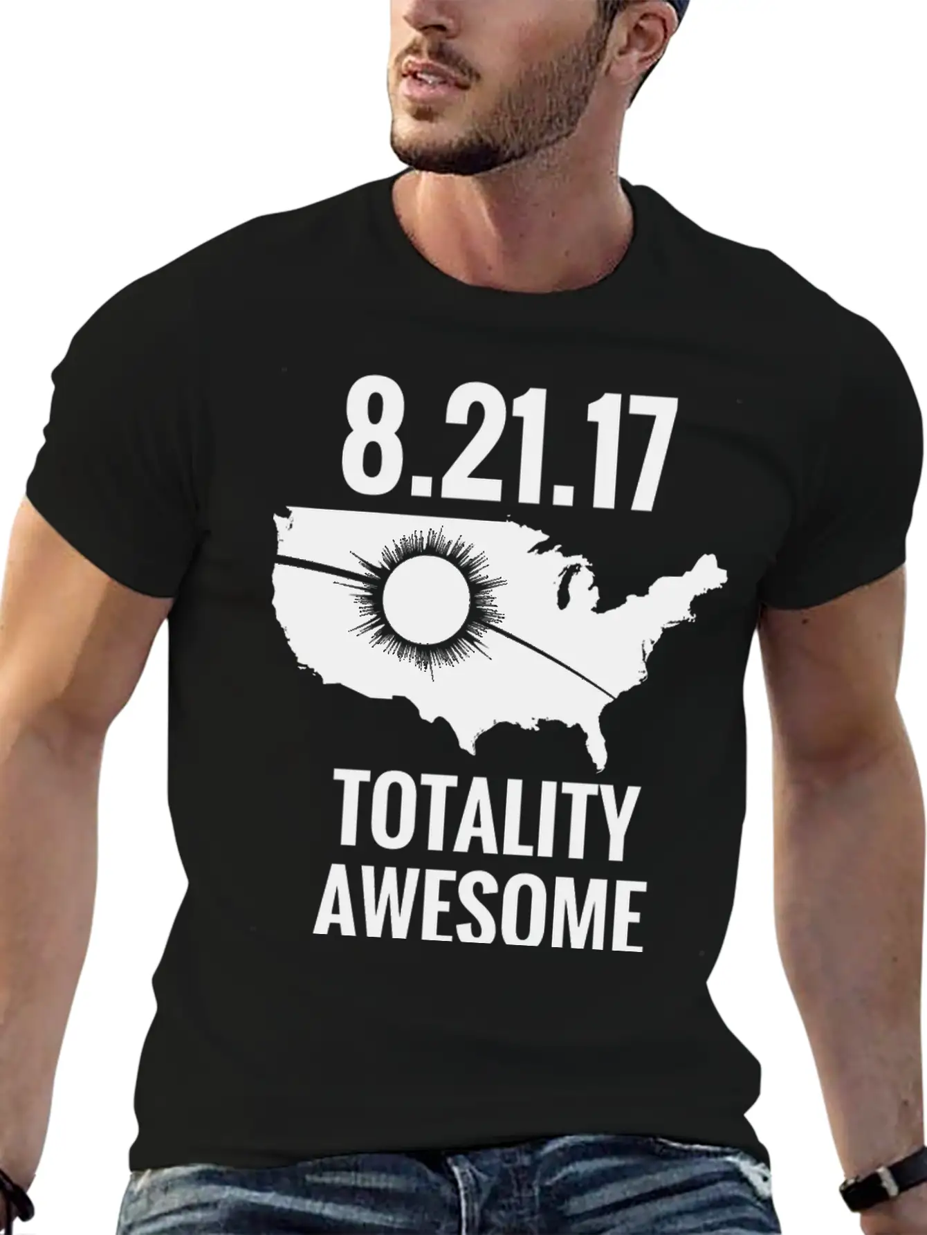 2017 Total Solar Eclipse – USA Totality Awesome Stylish Everyday T-Shirt – Unisex Basic Cotton Tee