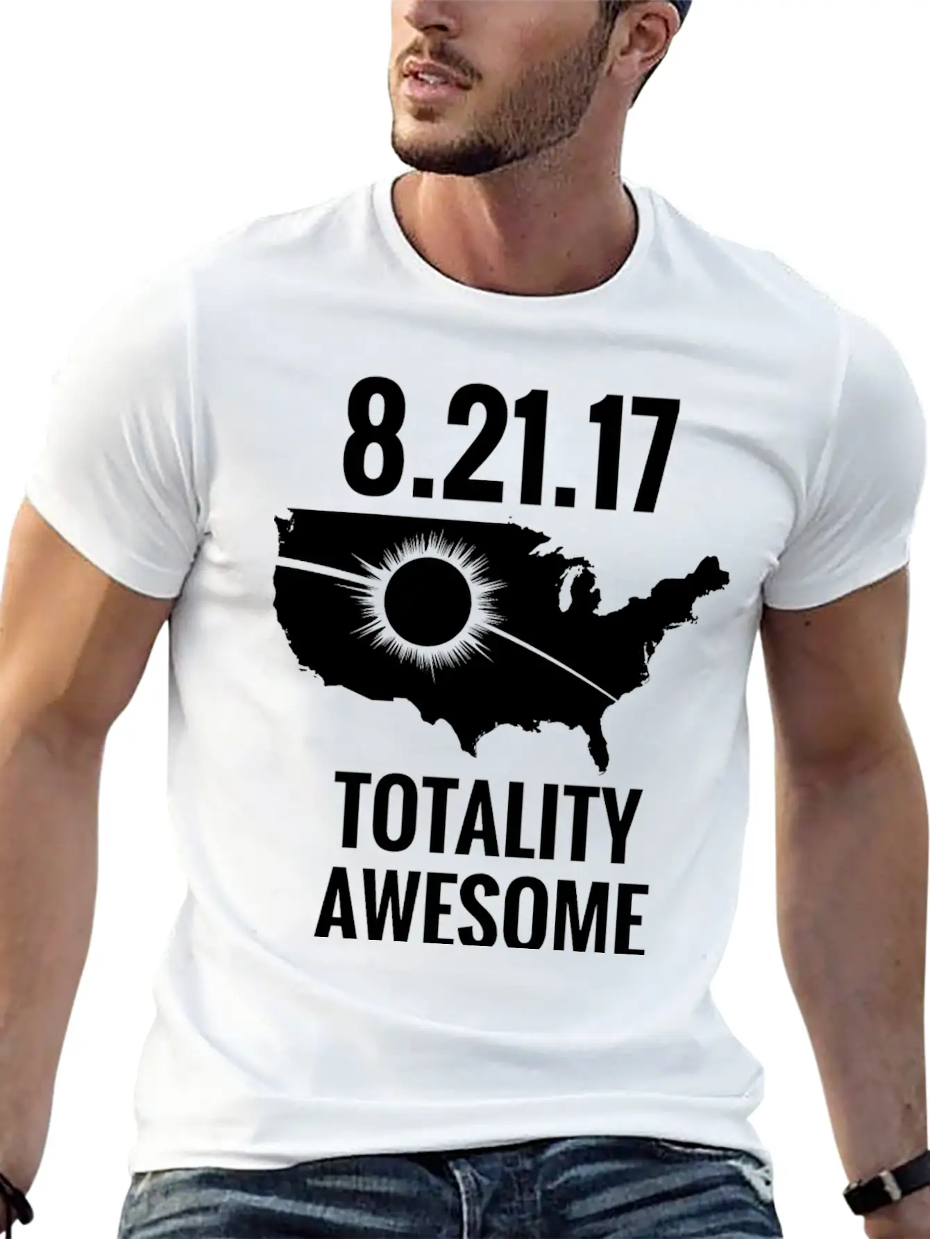 2017 Total Solar Eclipse – USA Totality Awesome Stylish Everyday T-Shirt – Unisex Basic Cotton Tee