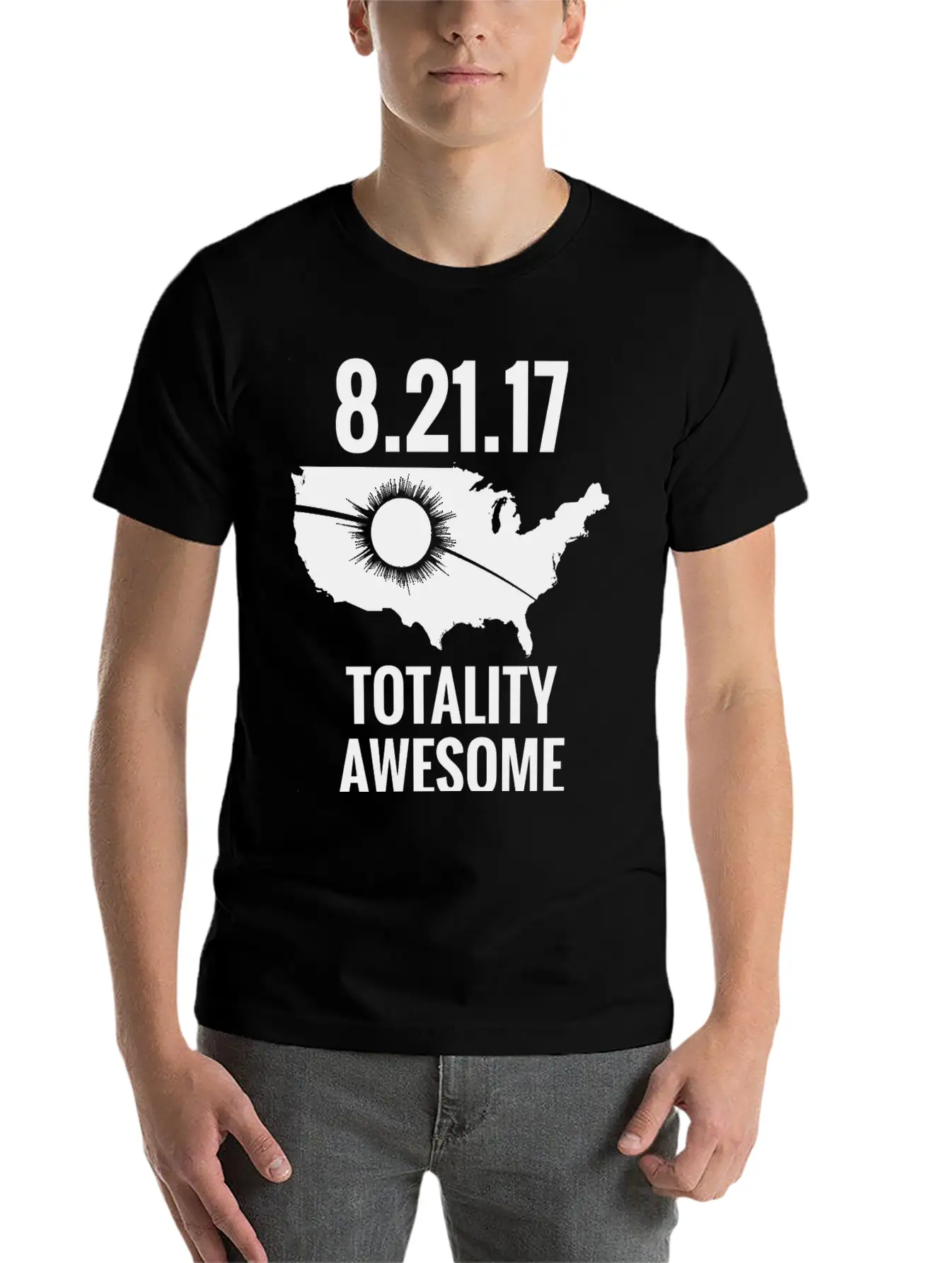 2017 Total Solar Eclipse – USA Totality Awesome Stylish Everyday T-Shirt – Unisex Basic Cotton Tee