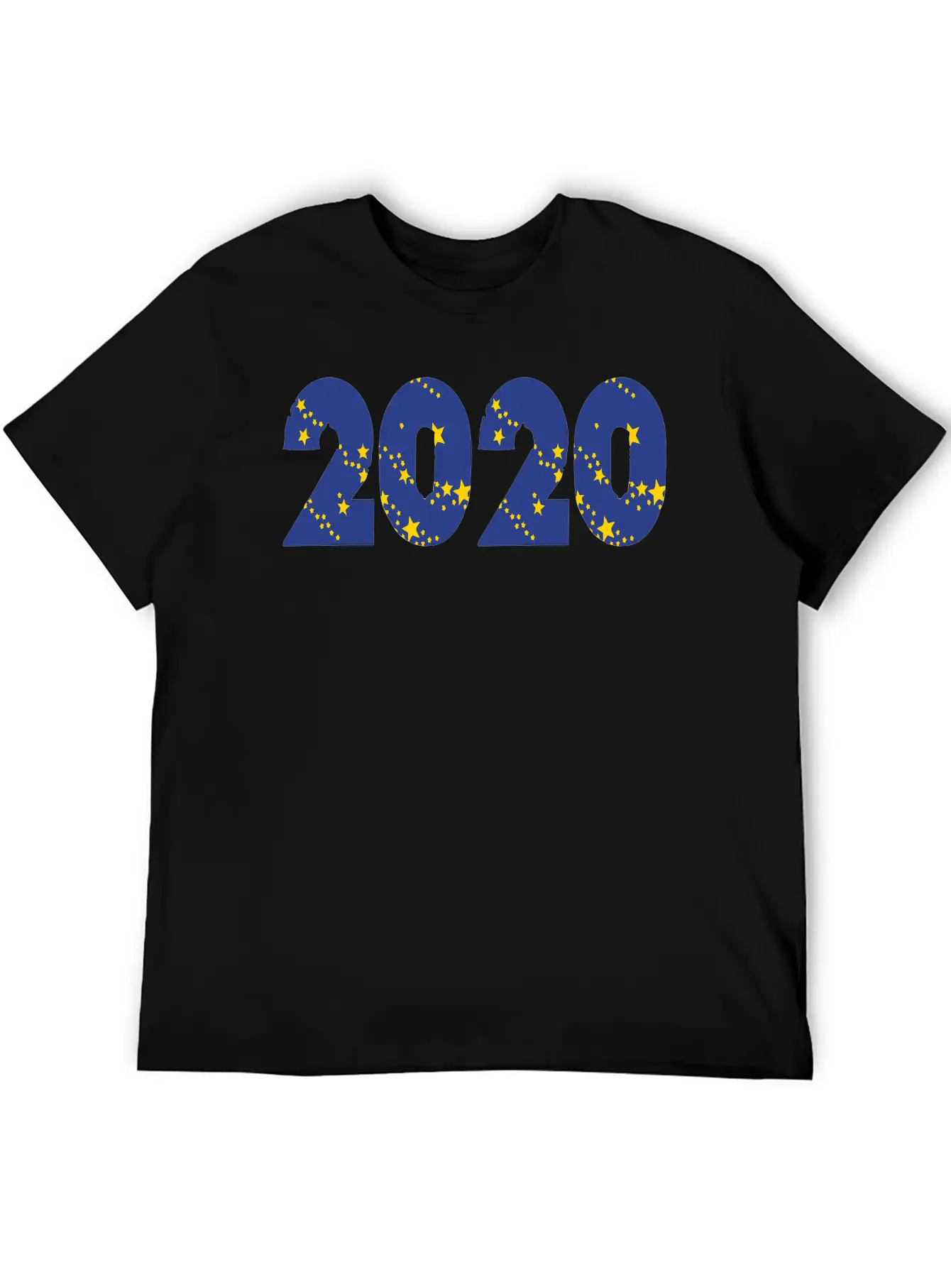 ❤✦°•2020-Awesome Happy New Year Of 2020(Star Font) Unisex Casual T-Shirt – Clean Design For Daily Comfort
