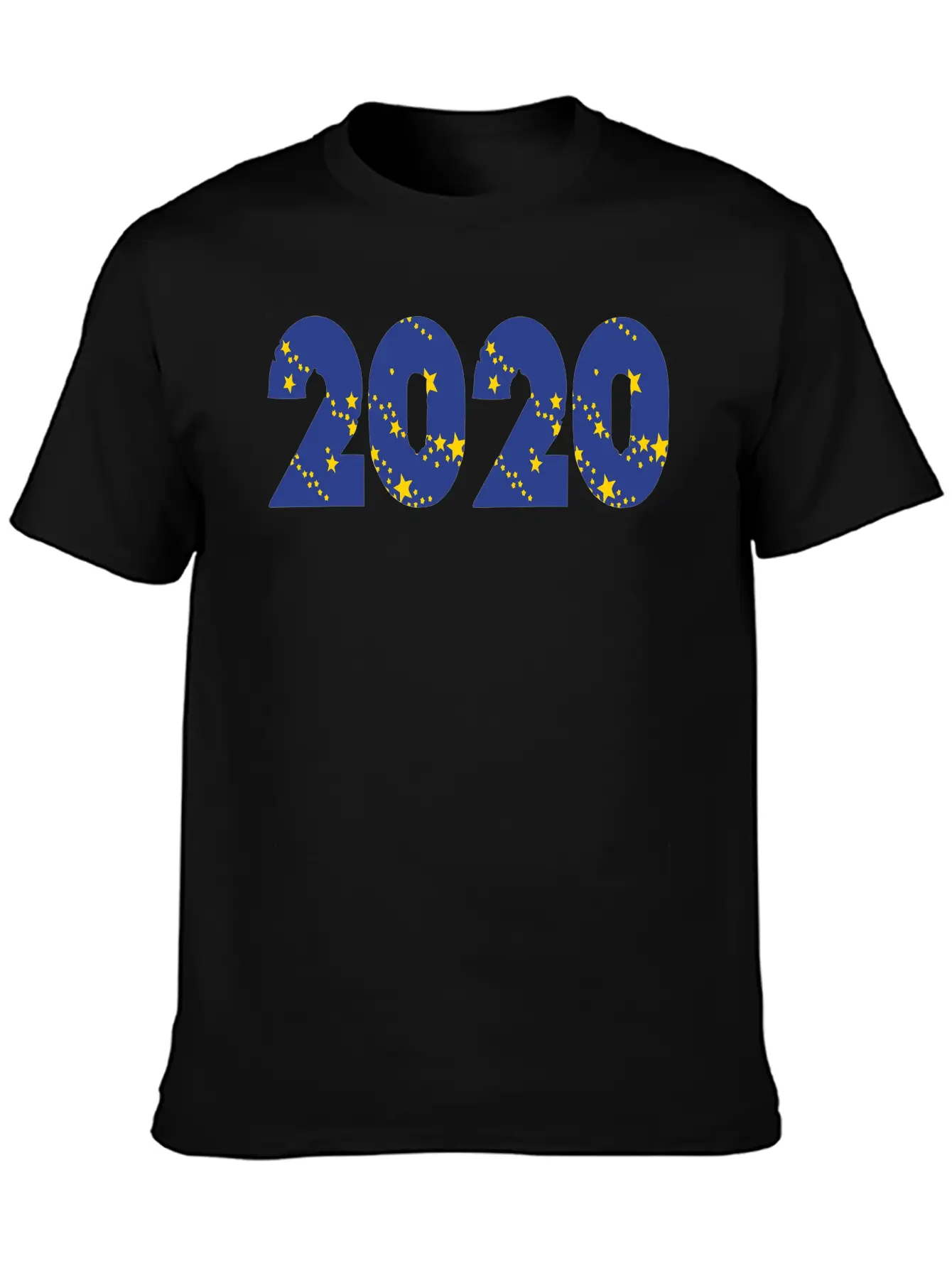 ❤✦°•2020-Awesome Happy New Year Of 2020(Star Font) Unisex Casual T-Shirt – Clean Design For Daily Comfort