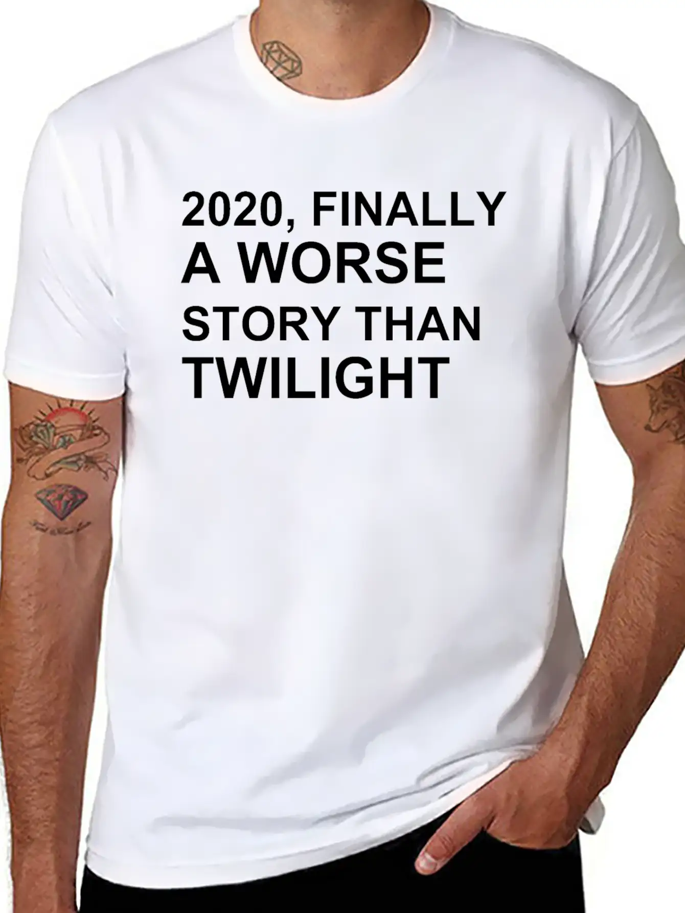 2020, FINALLY A WORSE STORY THAN TWILIGHT Lightweight Cotton T-Shirt – Daily Comfort Graphic Shirt