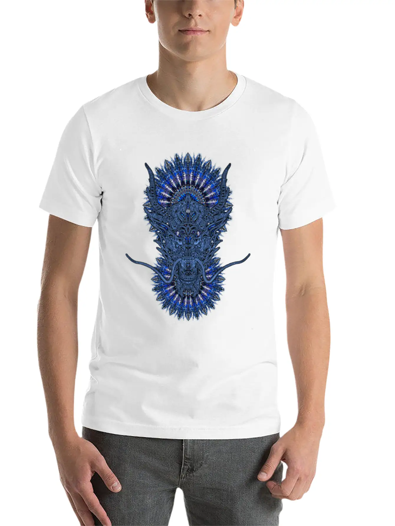 2024 Kaleidoscope Dragon 53 Blue Dragon Classic Fit Graphic Tee For Daily Comfort – Unisex Cotton Shirt