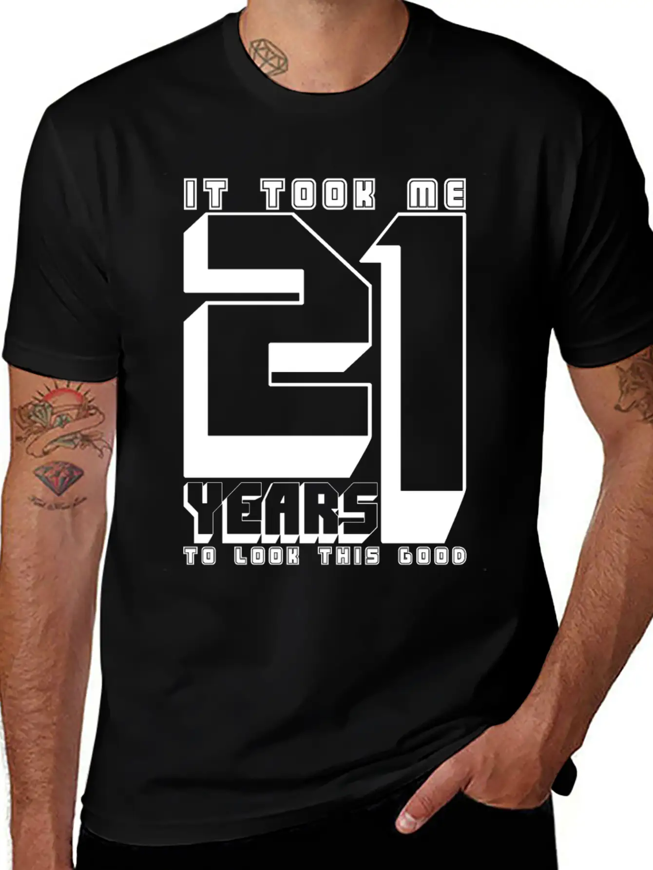 21st Birthday Adult Age Anniversary Twenty One Lightweight Cotton T-Shirt – Daily Comfort Graphic Shirt