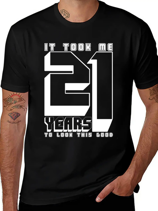 21st Birthday Adult Age Anniversary Twenty One Lightweight Cotton T-Shirt – Daily Comfort Graphic Shirt