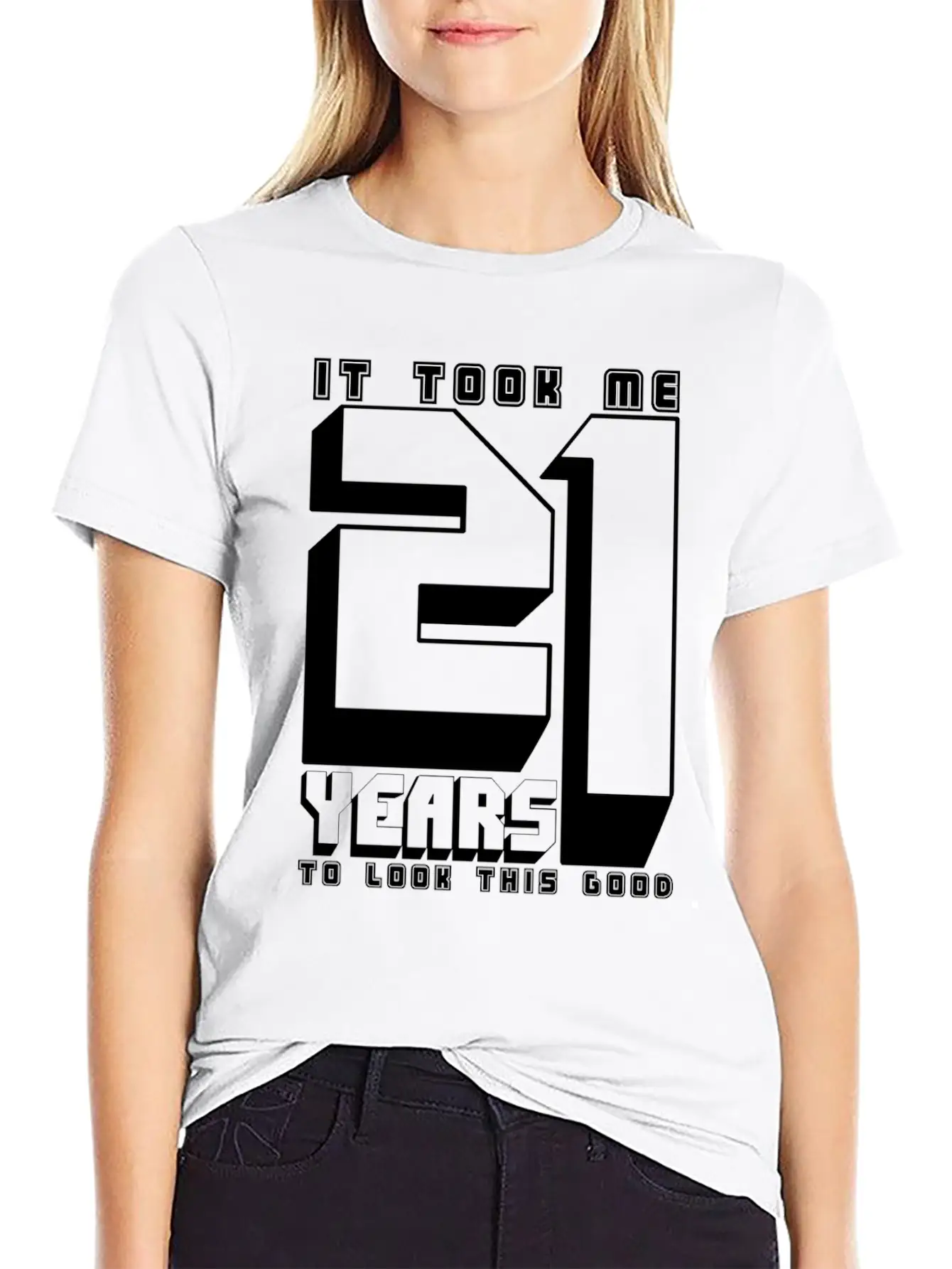21st Birthday Adult Age Anniversary Twenty One Lightweight Cotton T-Shirt – Daily Comfort Graphic Shirt