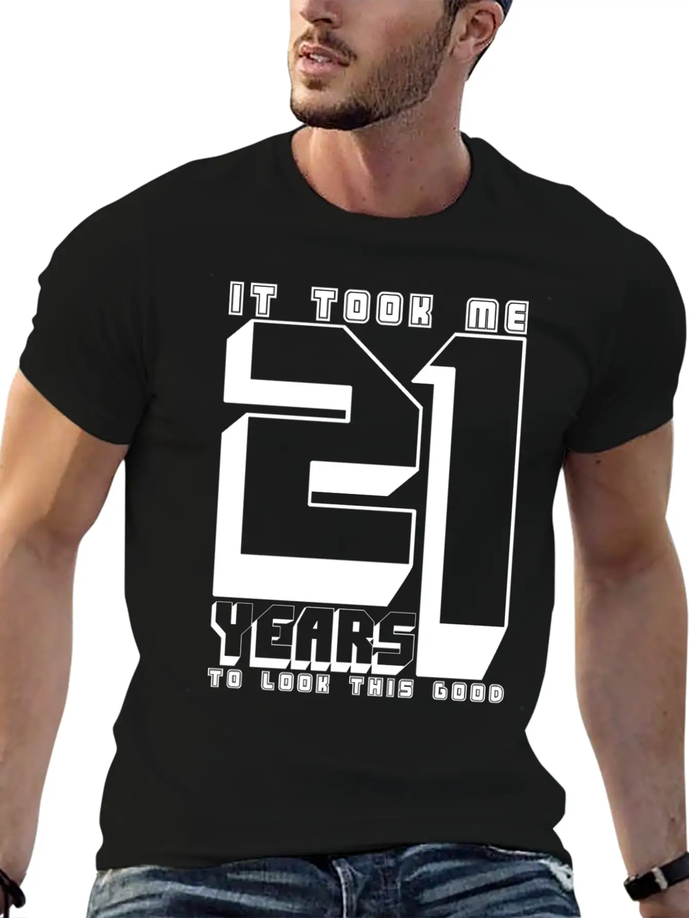 21st Birthday Adult Age Anniversary Twenty One Lightweight Cotton T-Shirt – Daily Comfort Graphic Shirt