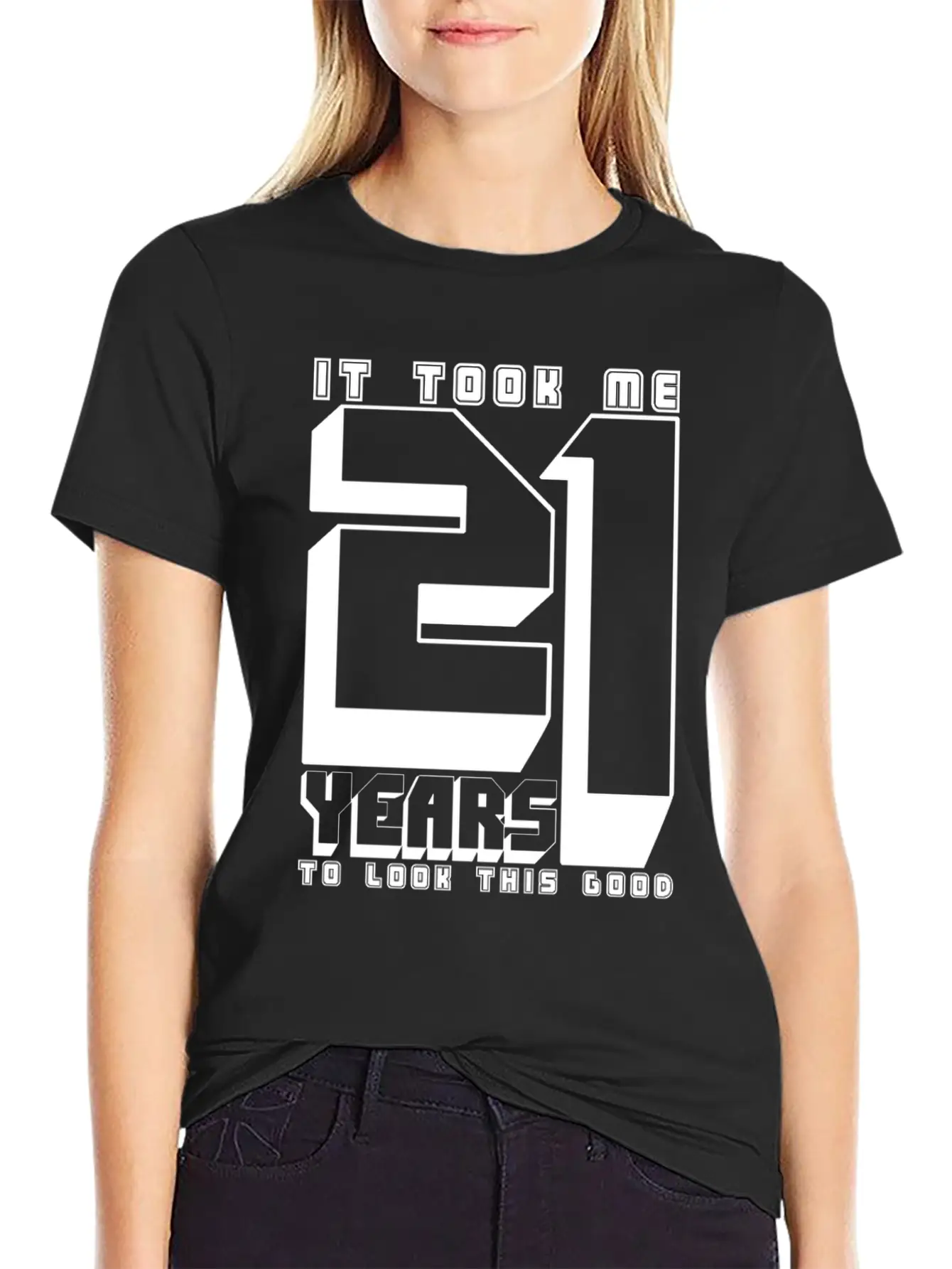 21st Birthday Adult Age Anniversary Twenty One Lightweight Cotton T-Shirt – Daily Comfort Graphic Shirt