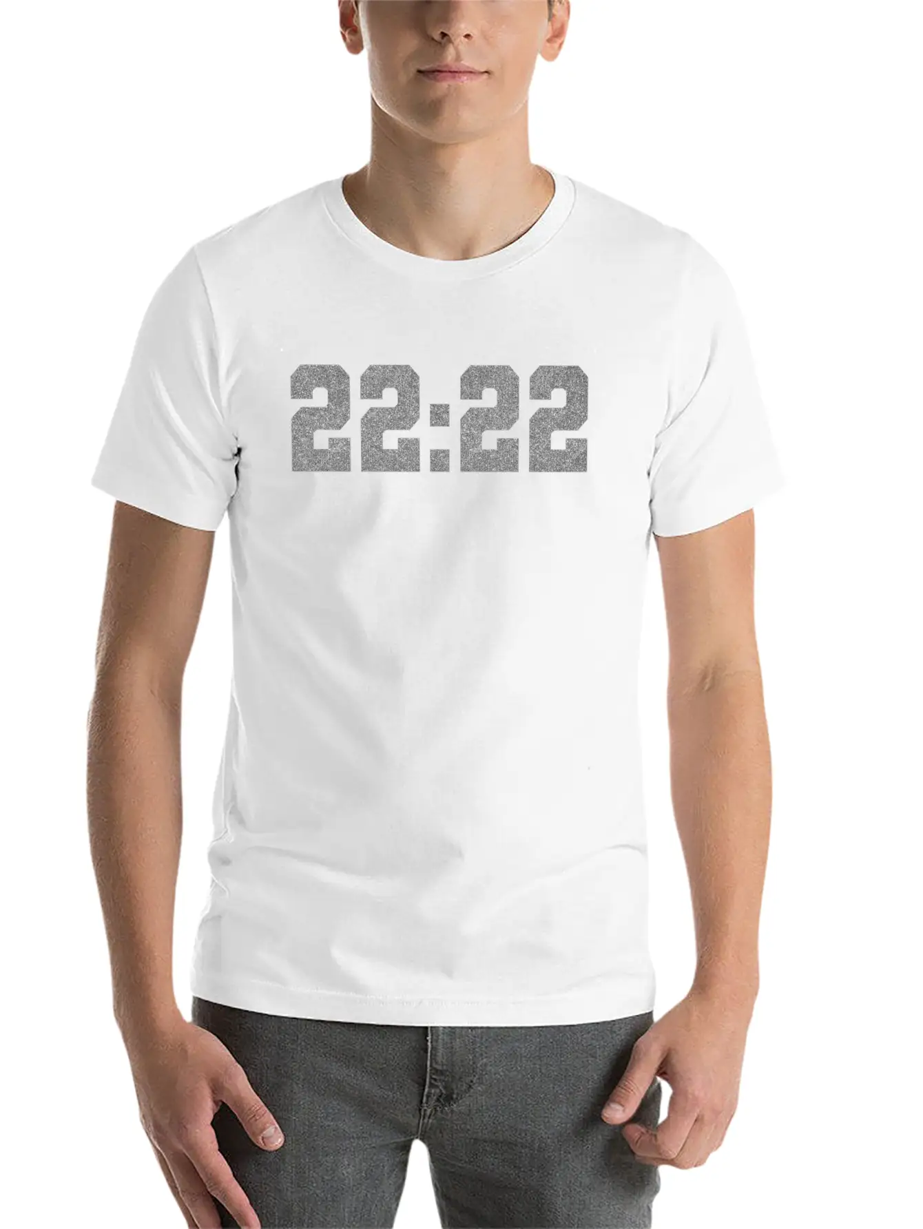 222 Angel Number Intuition Silver Word Art Essential Cotton Tee For Daily Outfits – Unisex Style