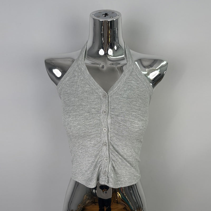 Short Halter Neck Strapless Crop Top for Women