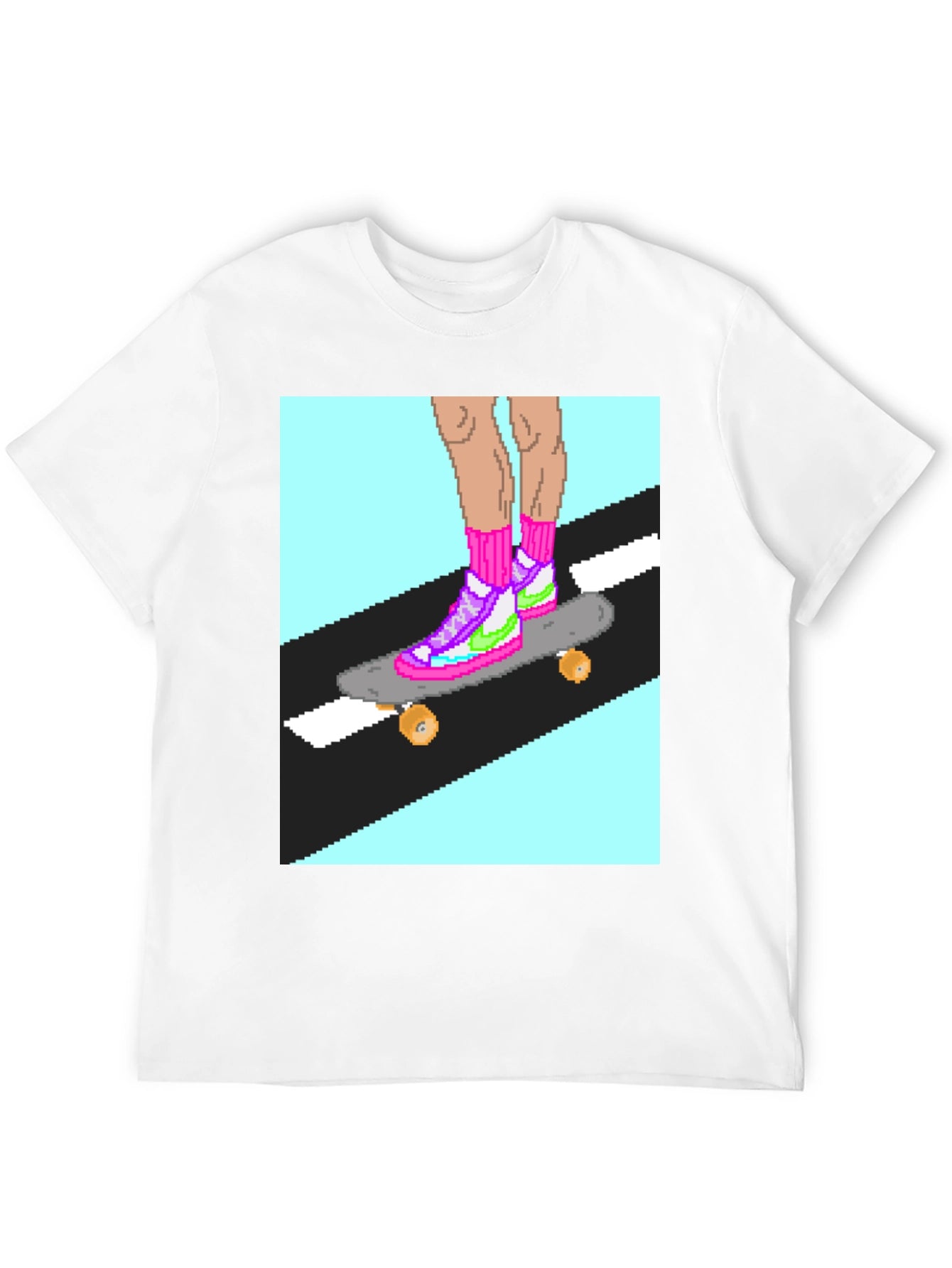 Retro Pixel Skate T-Shirt: Cool 8-Bit Style