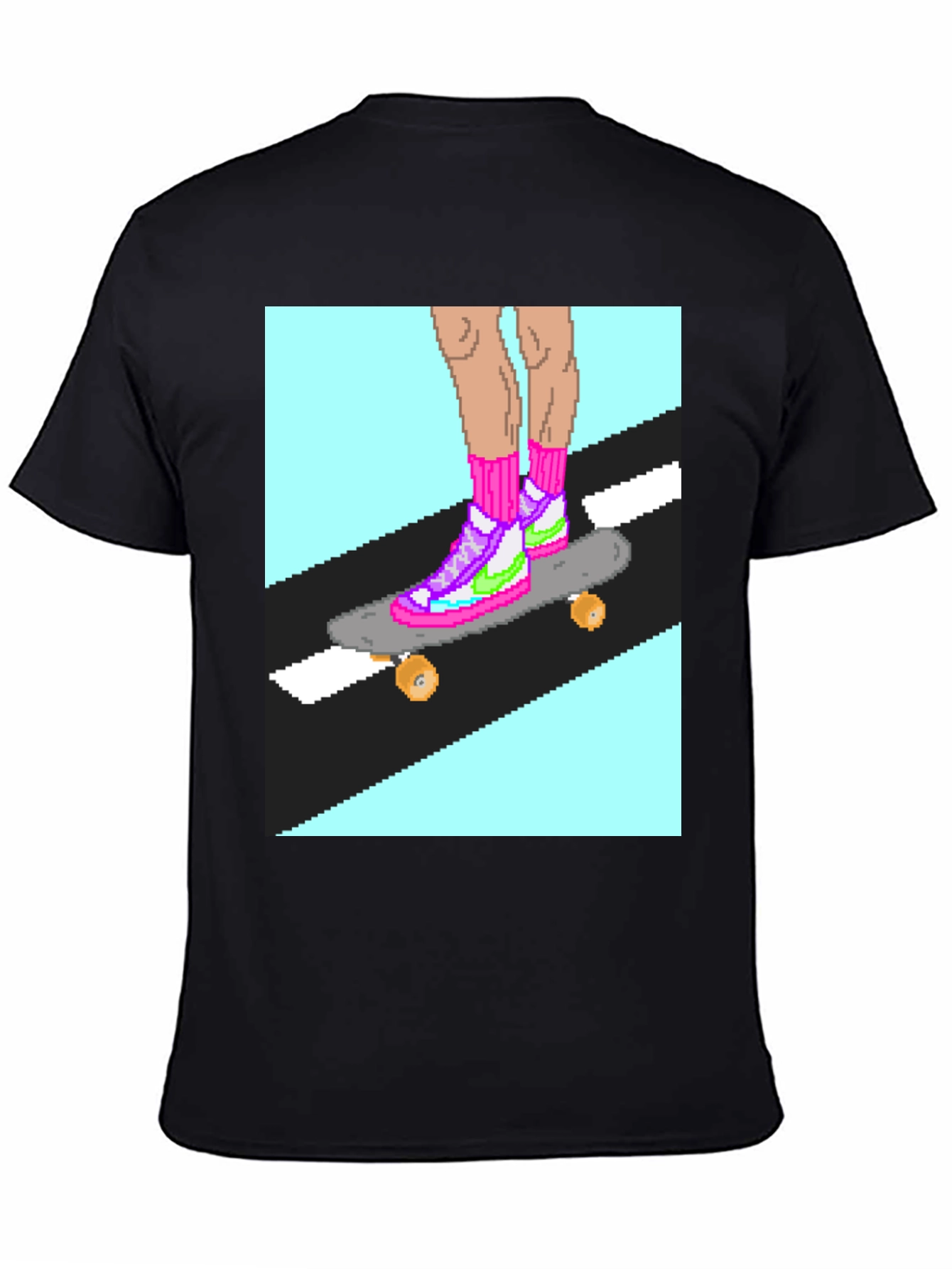 Retro Pixel Skate T-Shirt: Cool 8-Bit Style