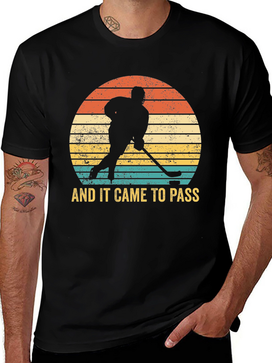 Vintage Hockey Player Graphic T-Shirt