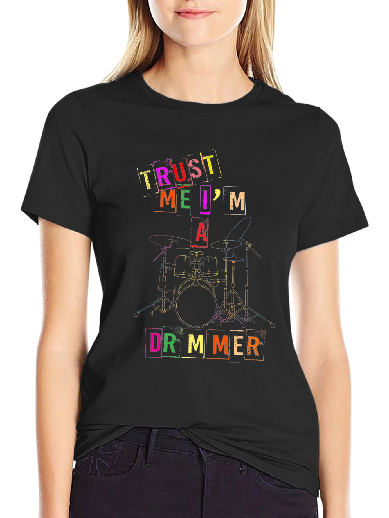 Trust Me Im A Drummer Black T-Shirt