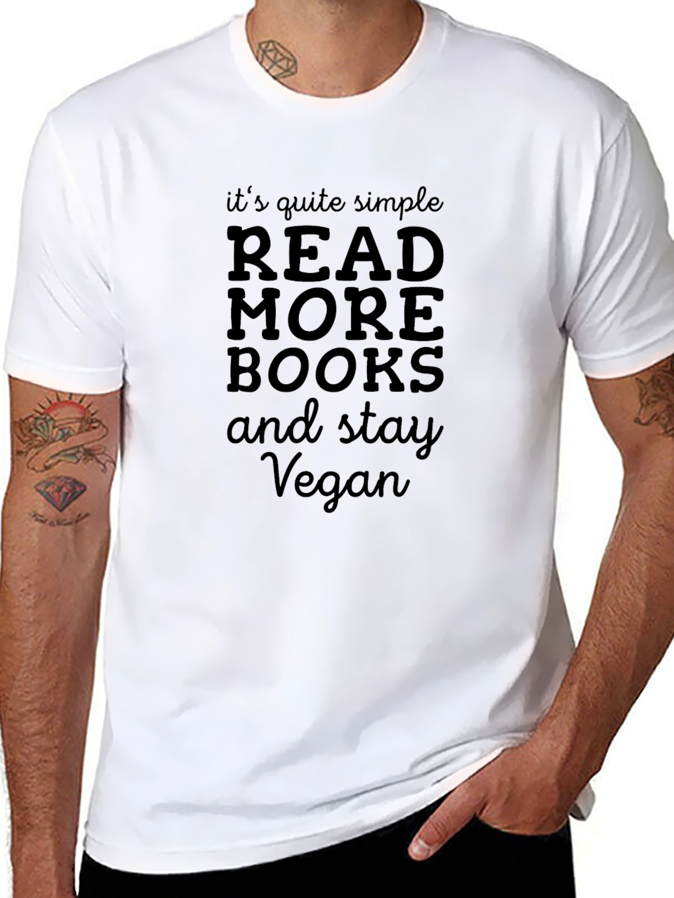 Read More Books and Stay Vegan Black T-Shirt