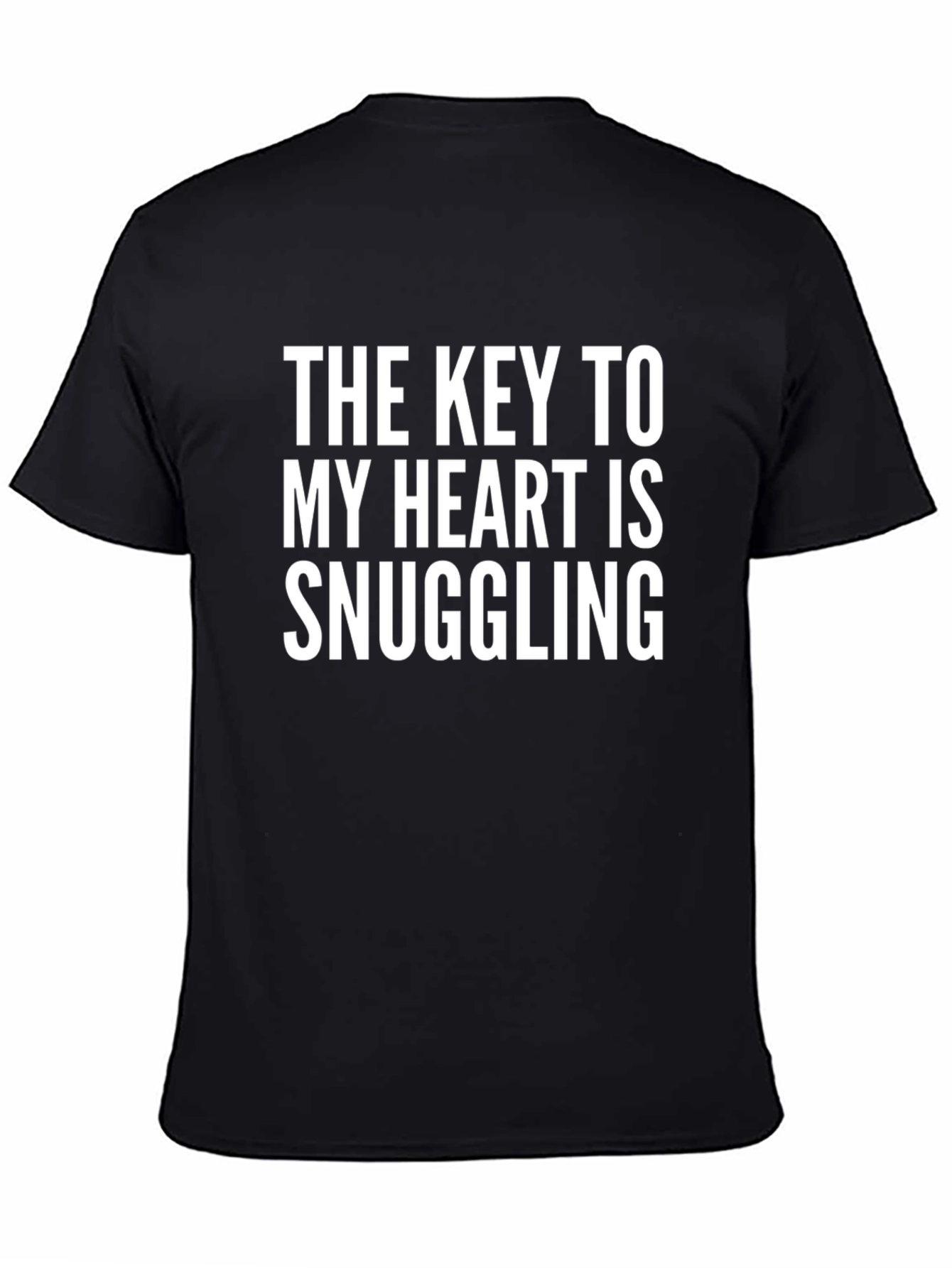 Snuggling Heart Graphic Tee - Comfy Black T-Shirt