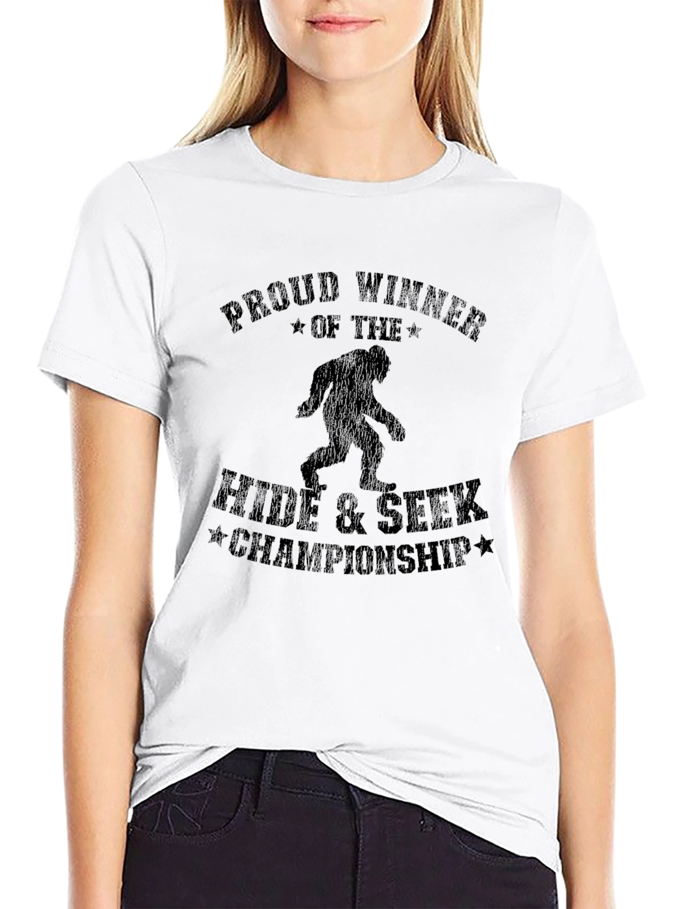 Proud Winner Hide & Seek Champ Bigfoot T-Shirt