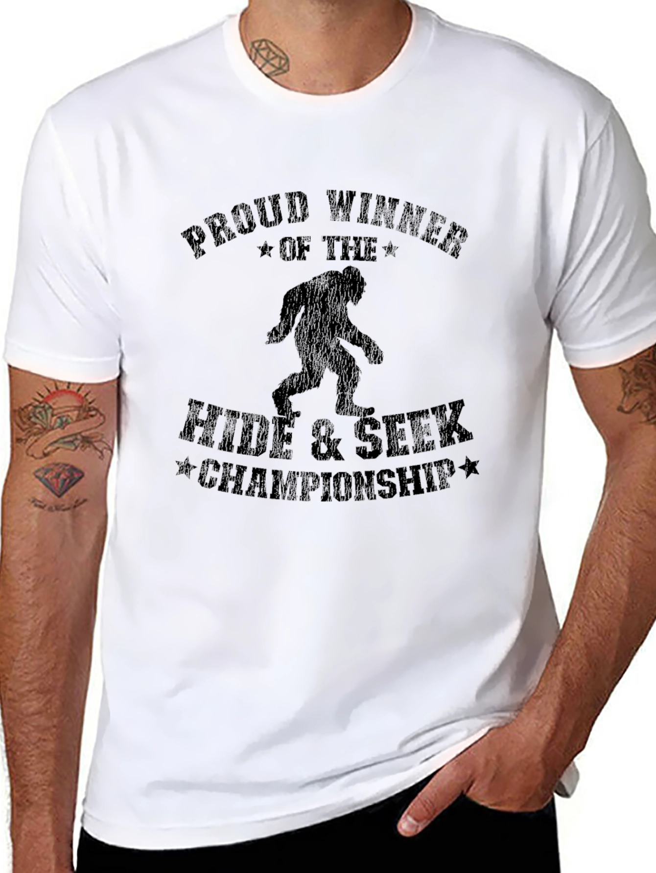 Proud Winner Hide & Seek Champ Bigfoot T-Shirt