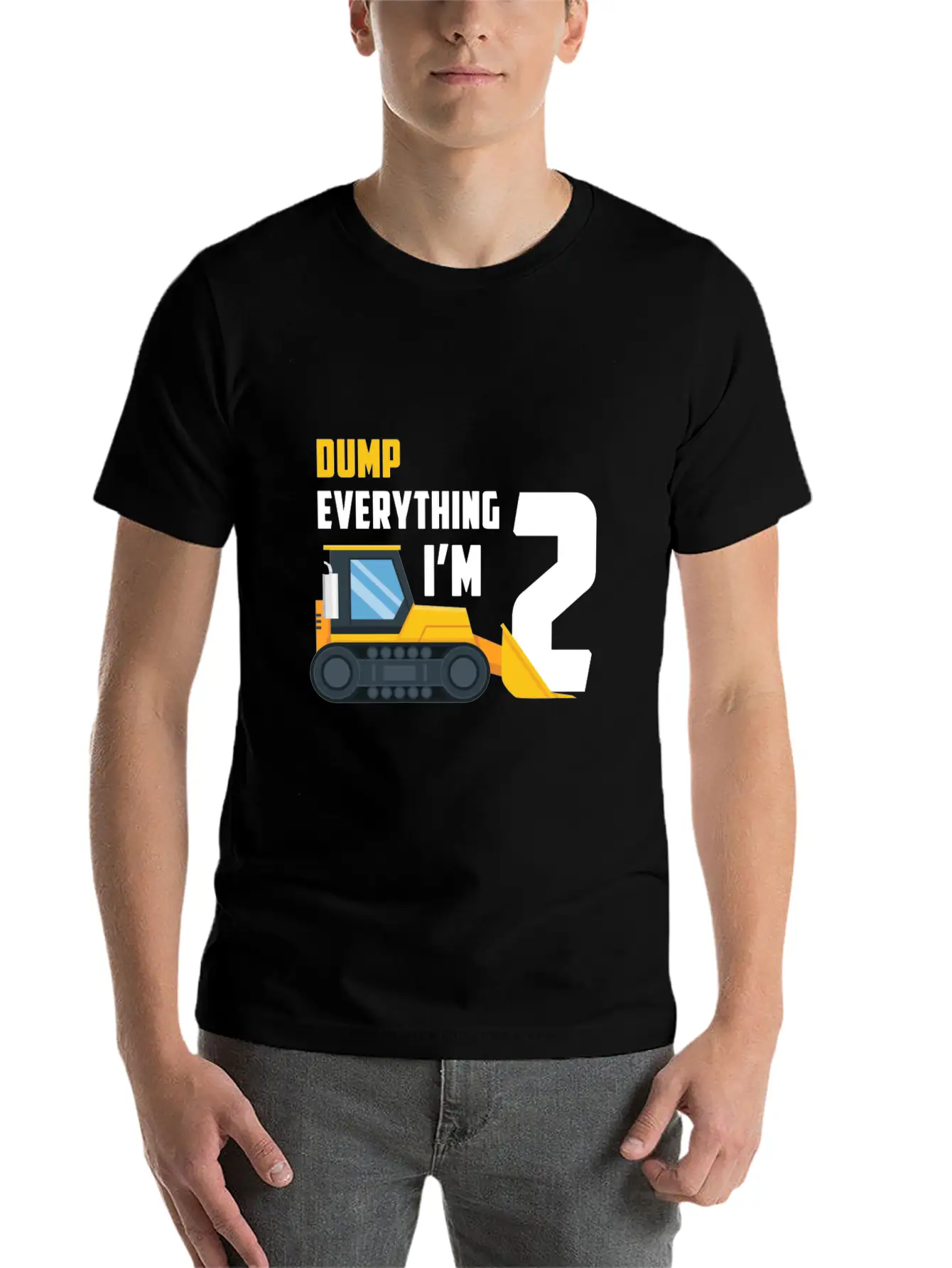2nd Birthday Boy Toddler Construction Truck Gift Lightweight Cotton T-Shirt – Daily Comfort Graphic Shirt