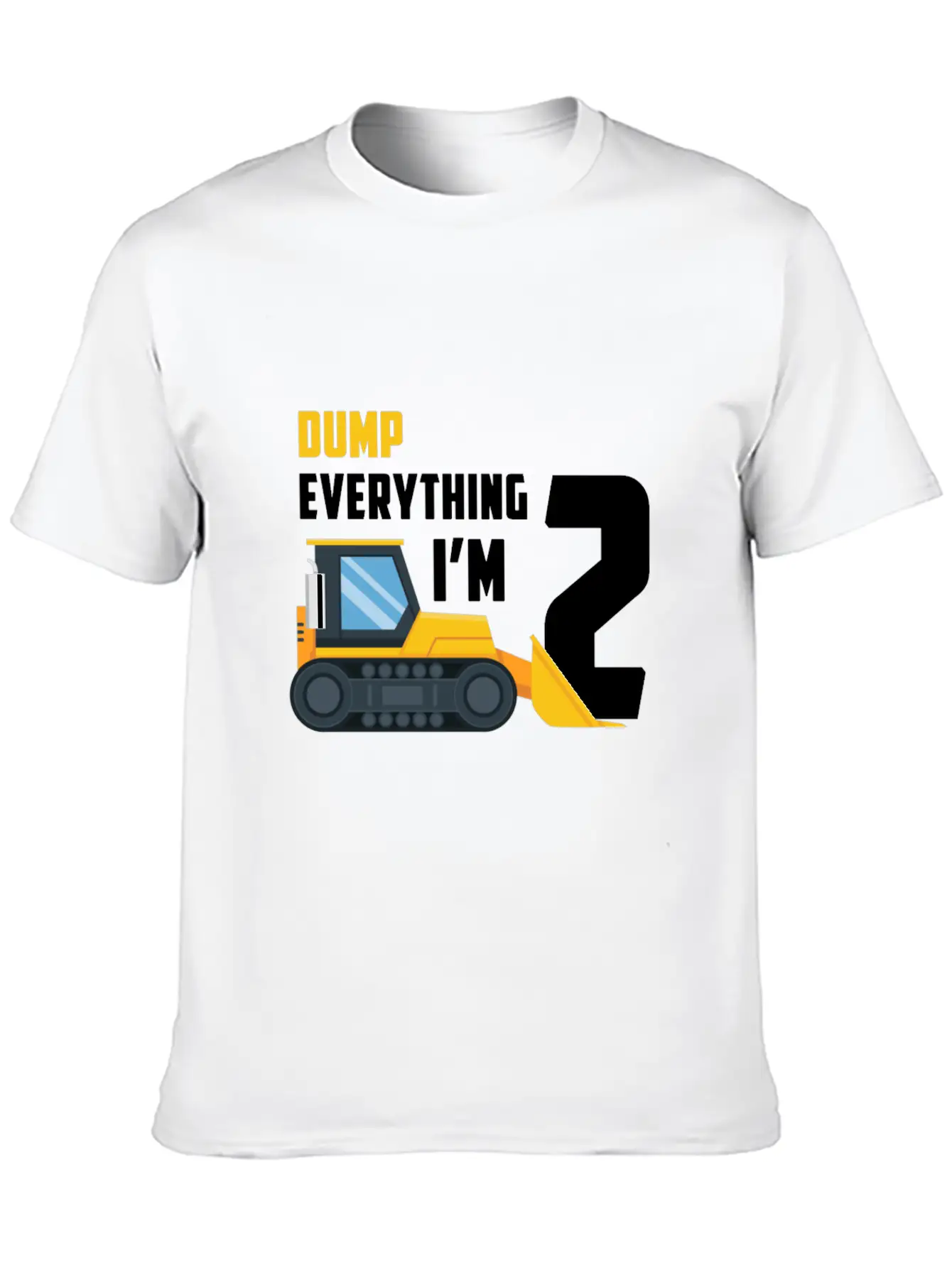 2nd Birthday Boy Toddler Construction Truck Gift Lightweight Cotton T-Shirt – Daily Comfort Graphic Shirt